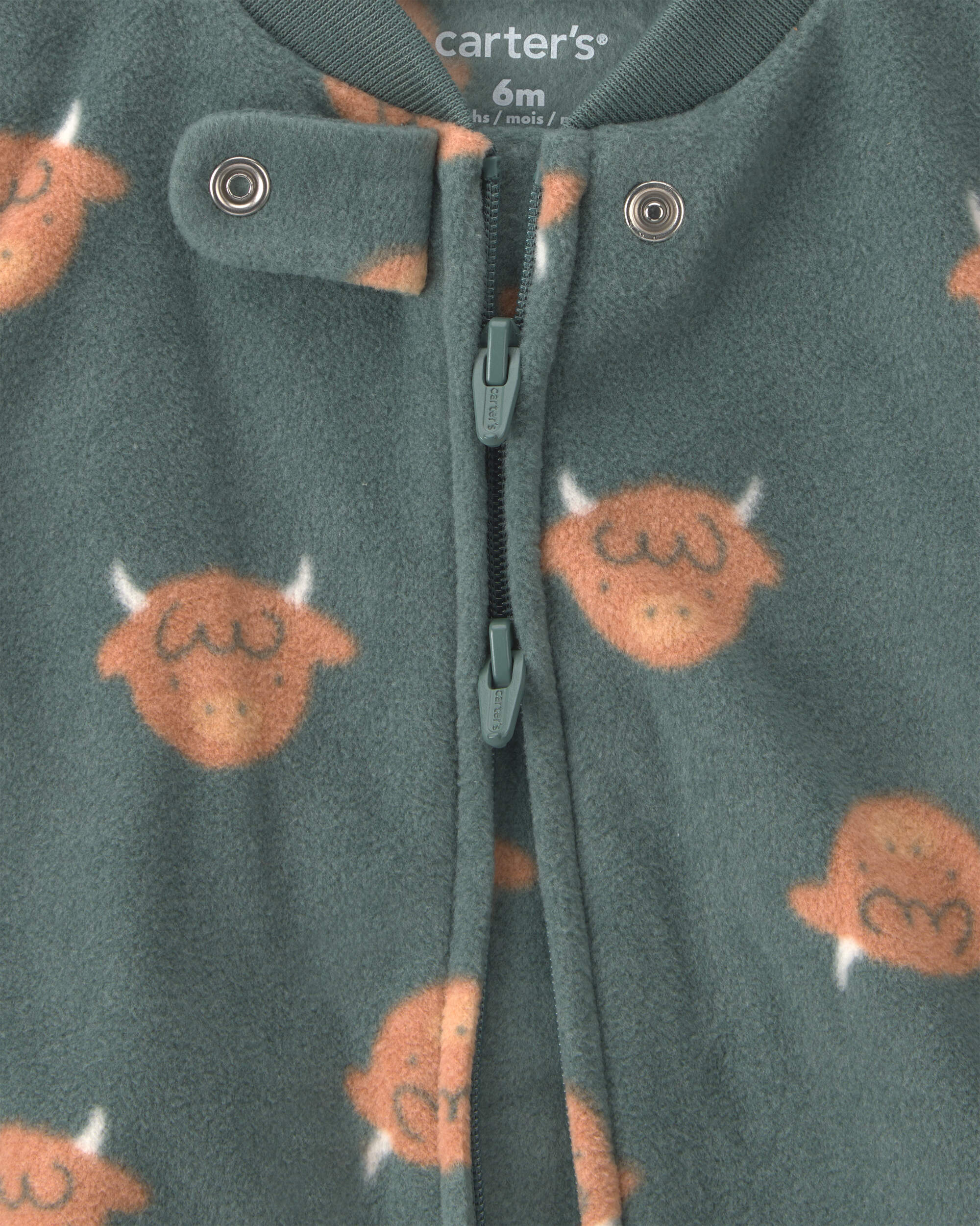 Baby Boy Farm Fleece 2-Way Zip Sleeper - Green