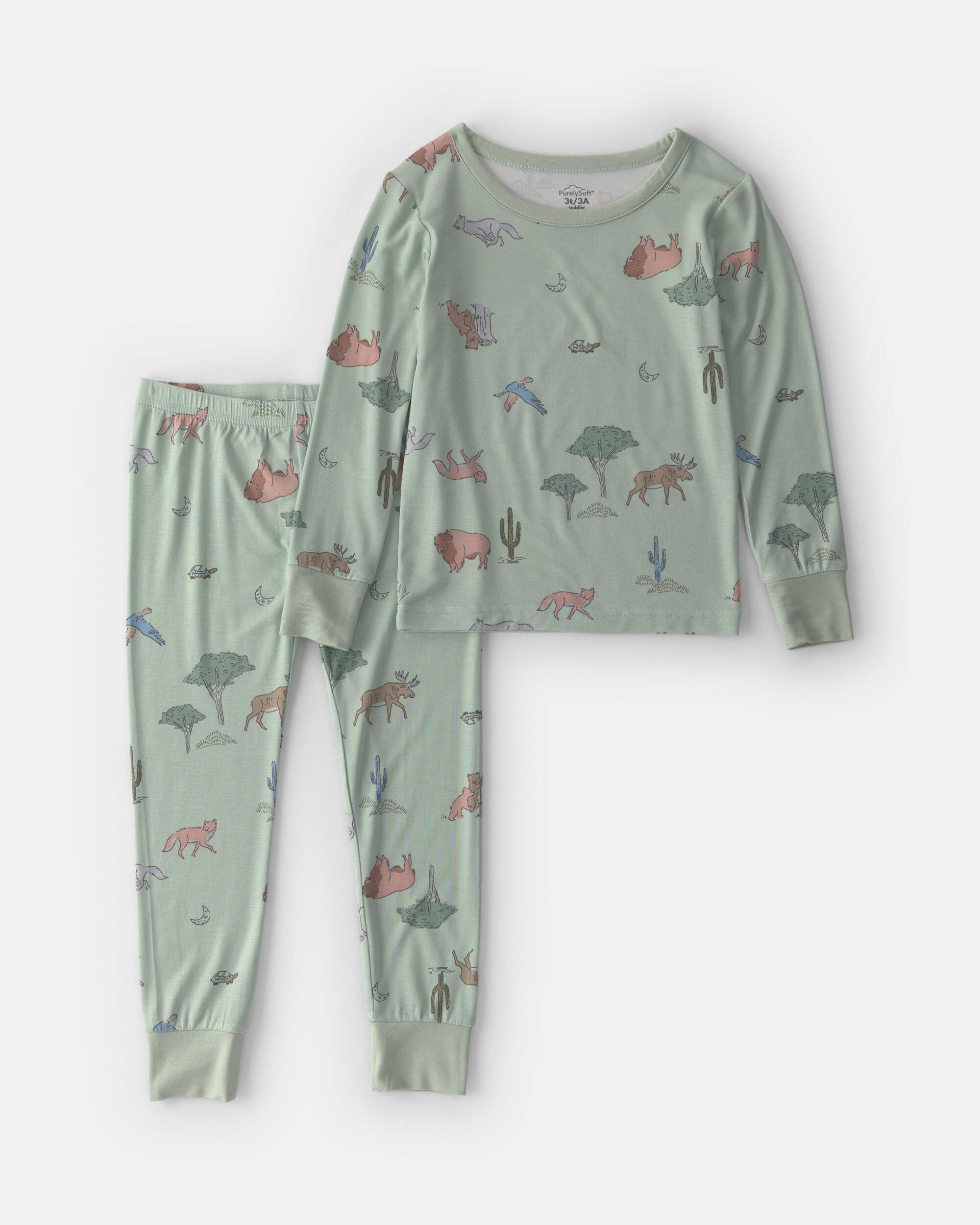 Toddler Boy 2-Piece Desert PurelySoft™ Snug Fit Pyjama Set - Green