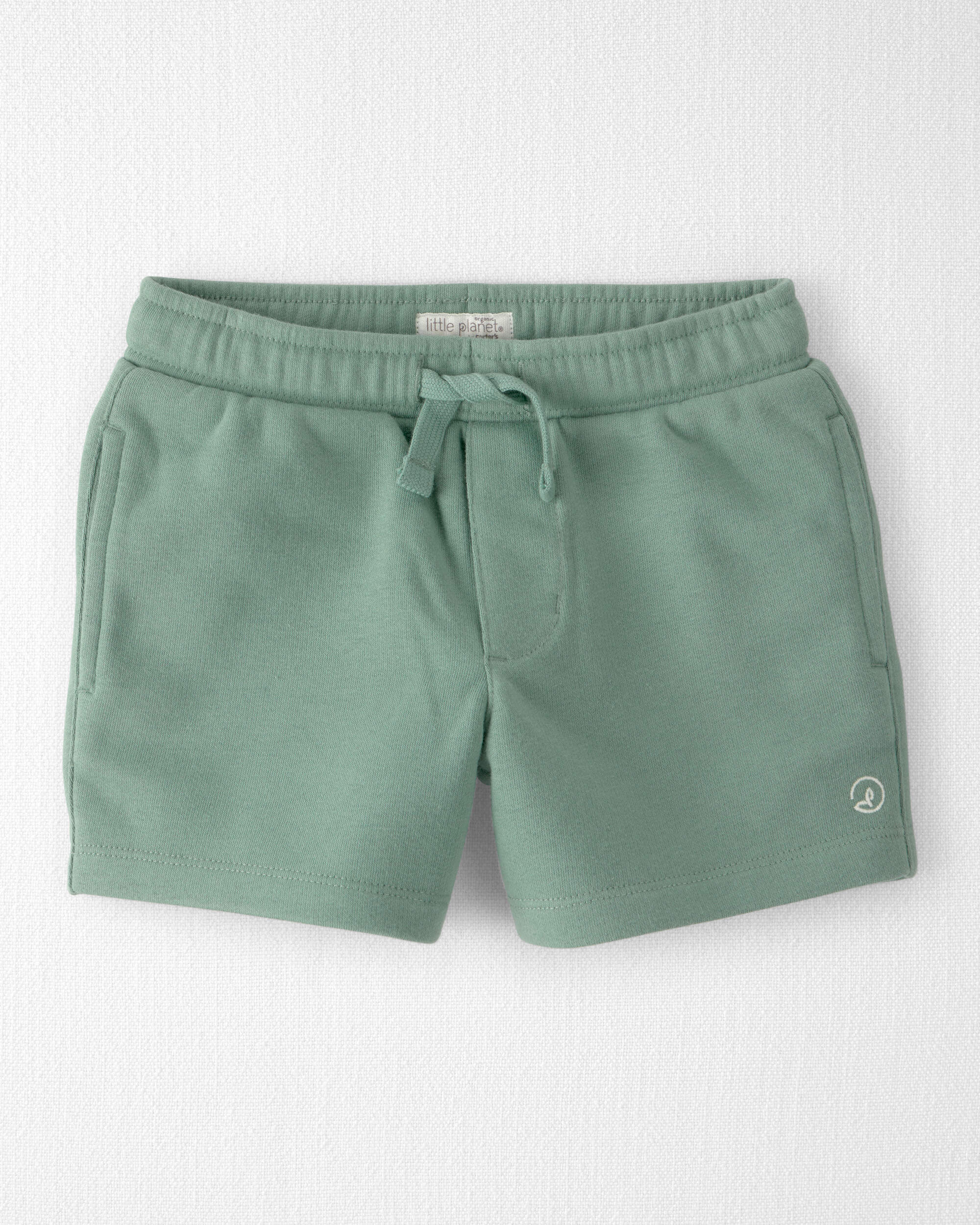 Toddler Boy Recycled Shorts Made with Organic Cotton Palm Green