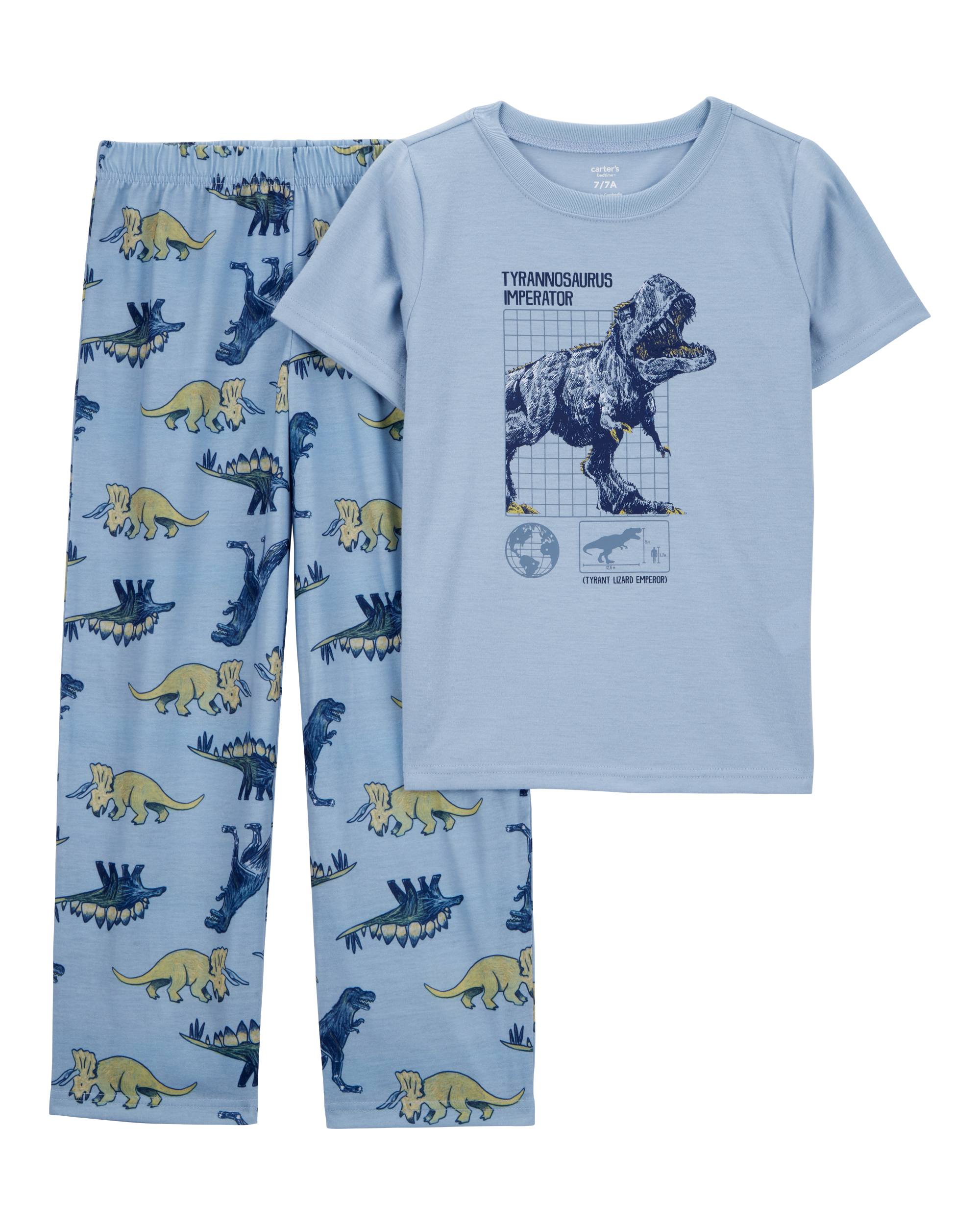 Kid Dinosaur Loose Fit 2-Piece Pyjamas - Blue