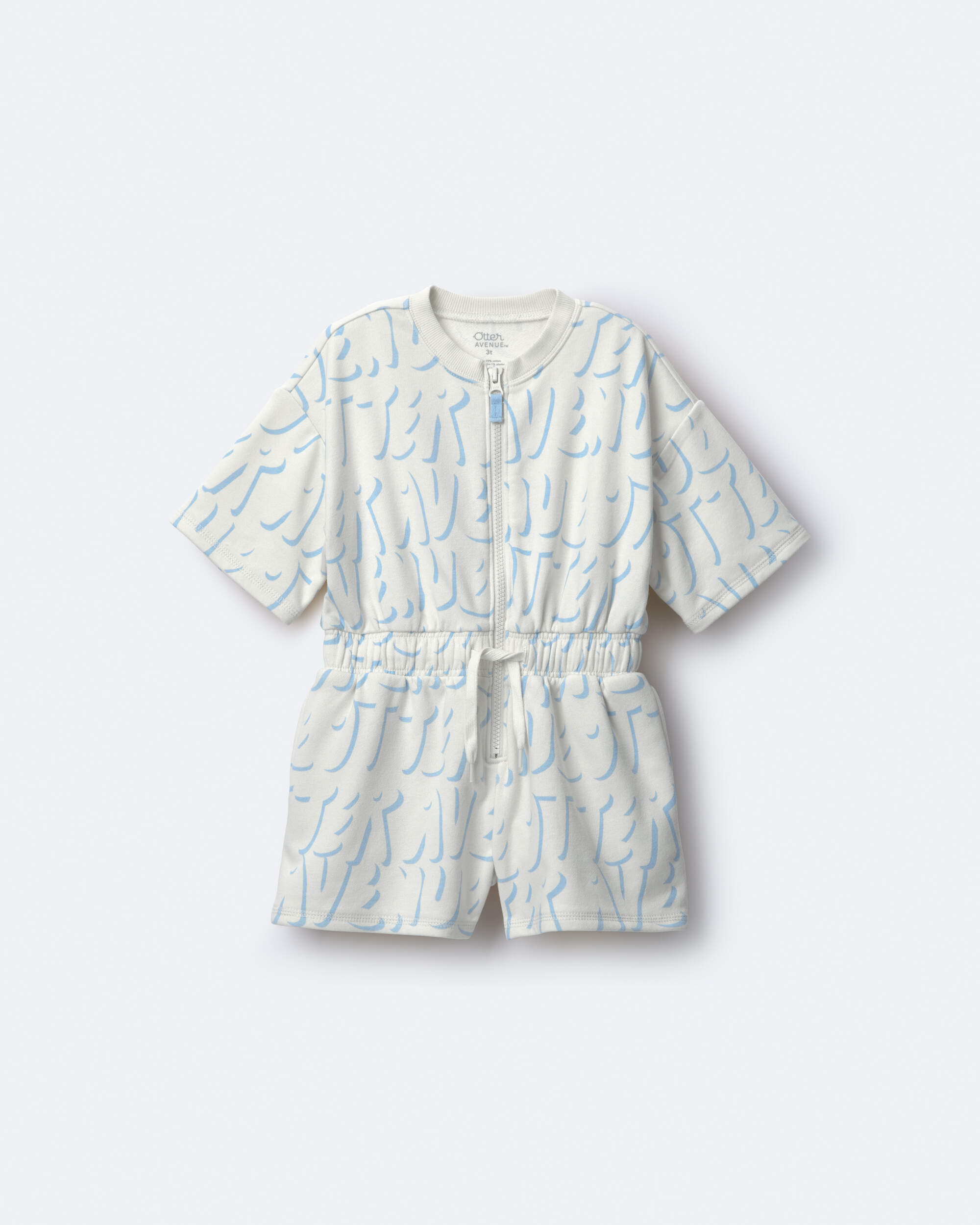 Toddler Girl Flowy Romper Otter Avenue Print - Cream