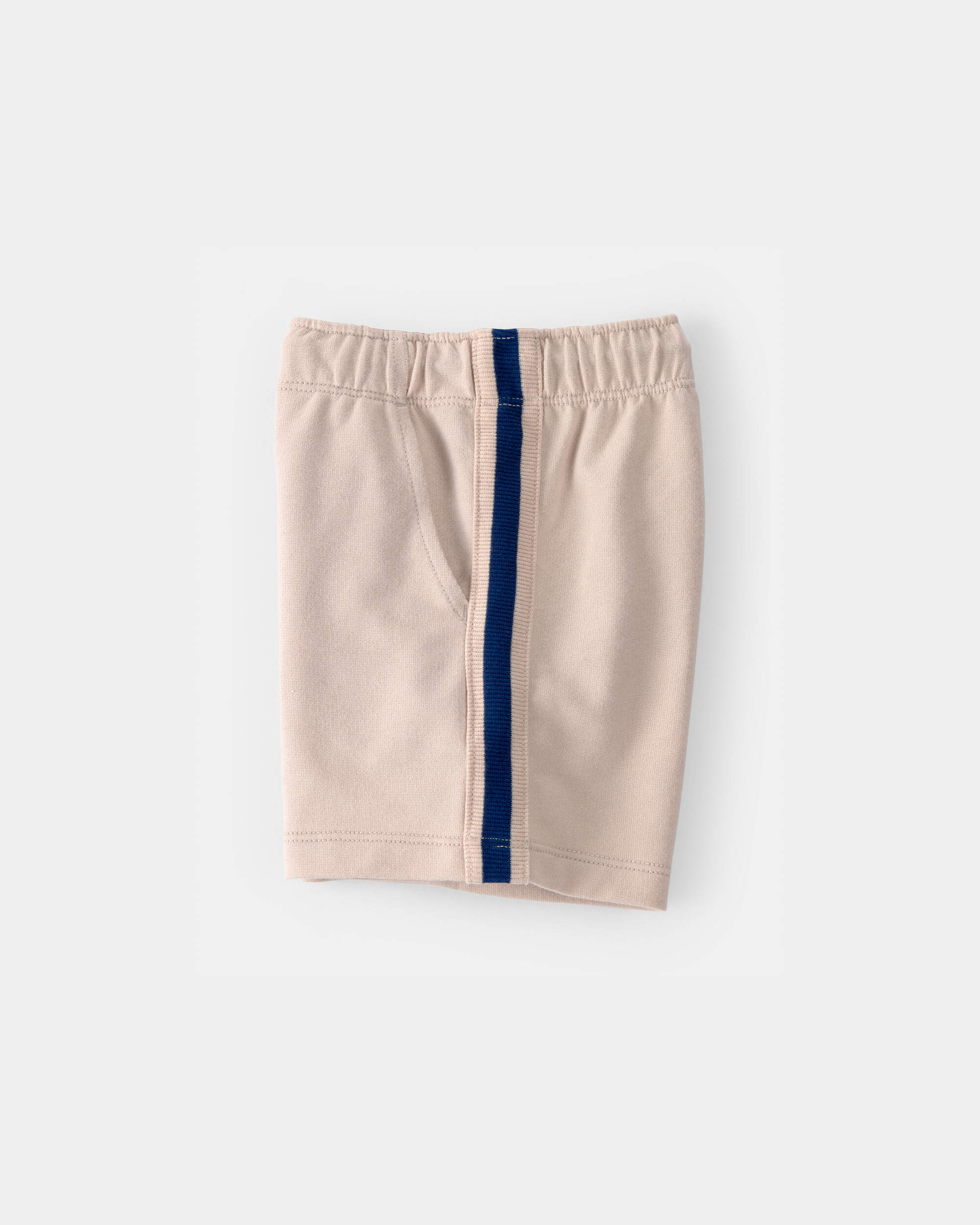 Toddler Boy Striped French Terry Shorts - Khaki/Blue