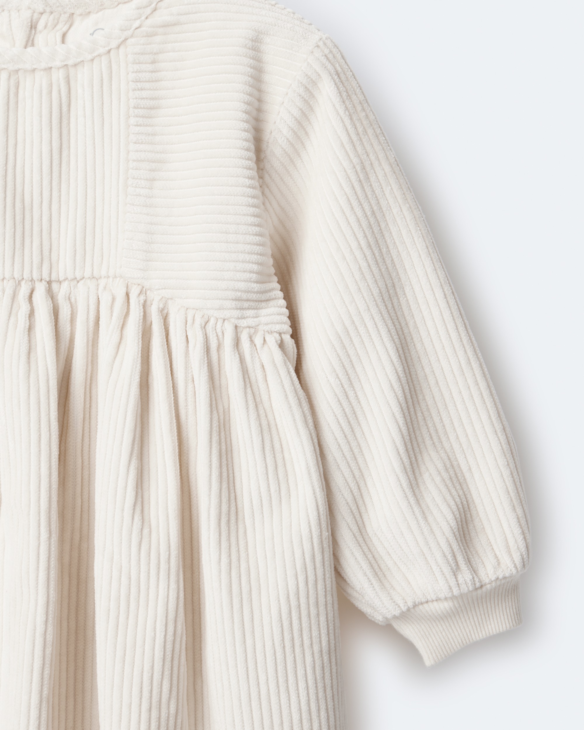 Toddler Girl Long-Sleeve Corduroy Dress - Cream