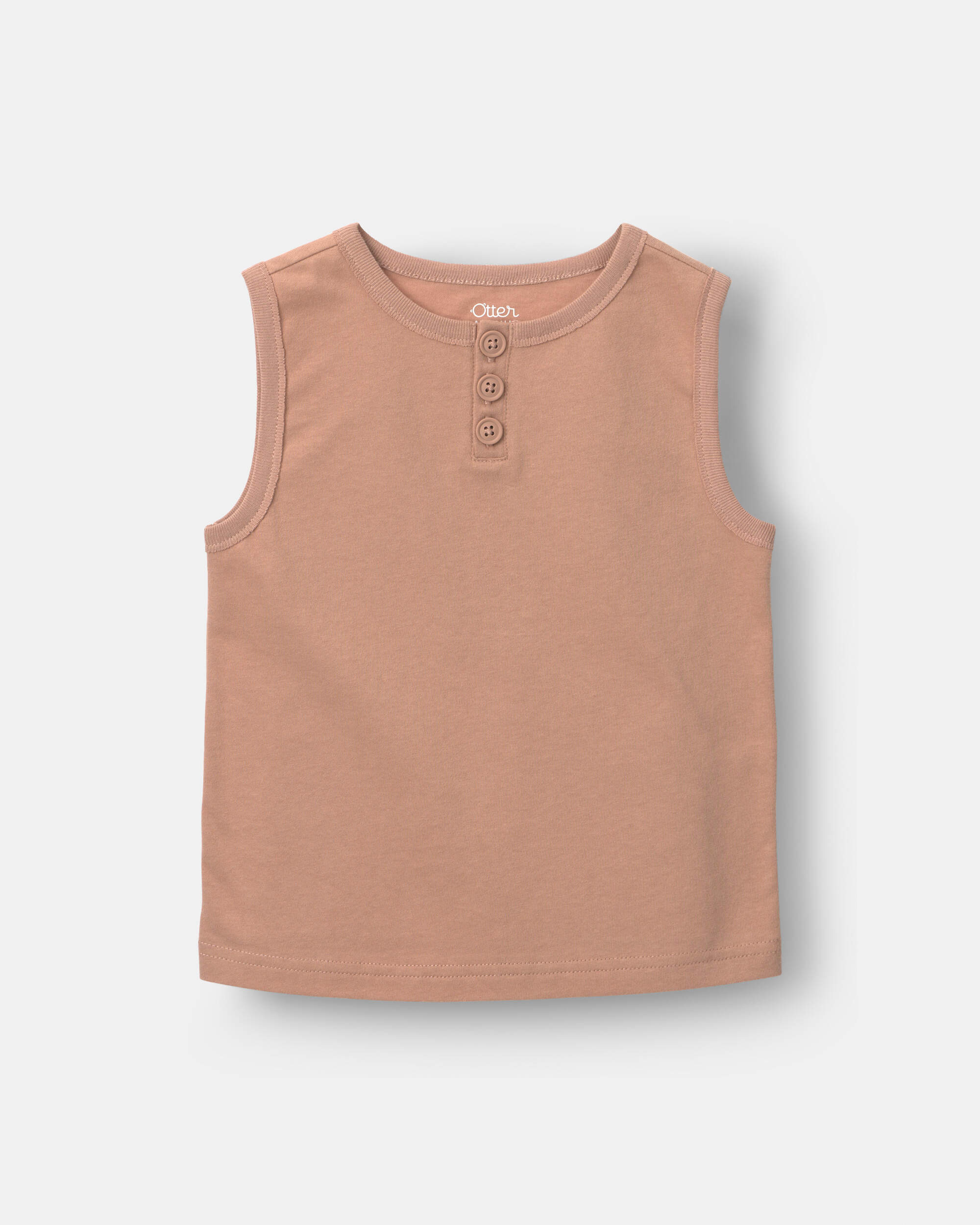 Toddler Boy Henley Tank - Tan