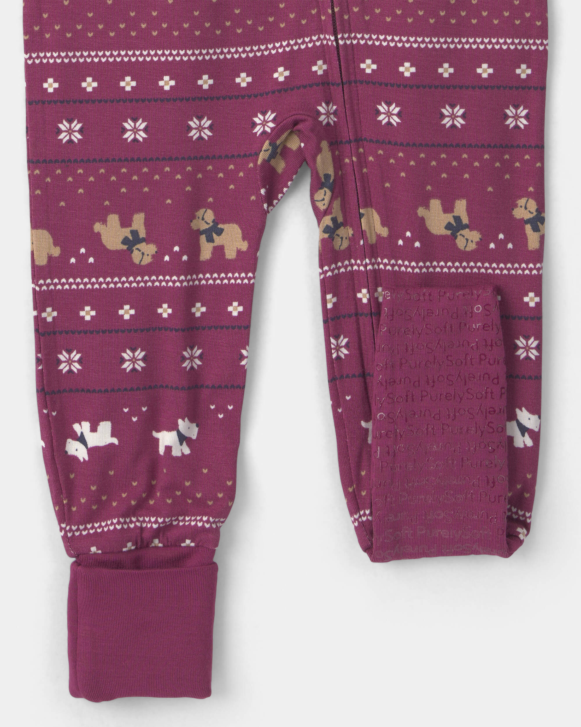 Baby 1-Piece Fair Isle PurelySoft™ Snug Fit Pyjama - Burgundy