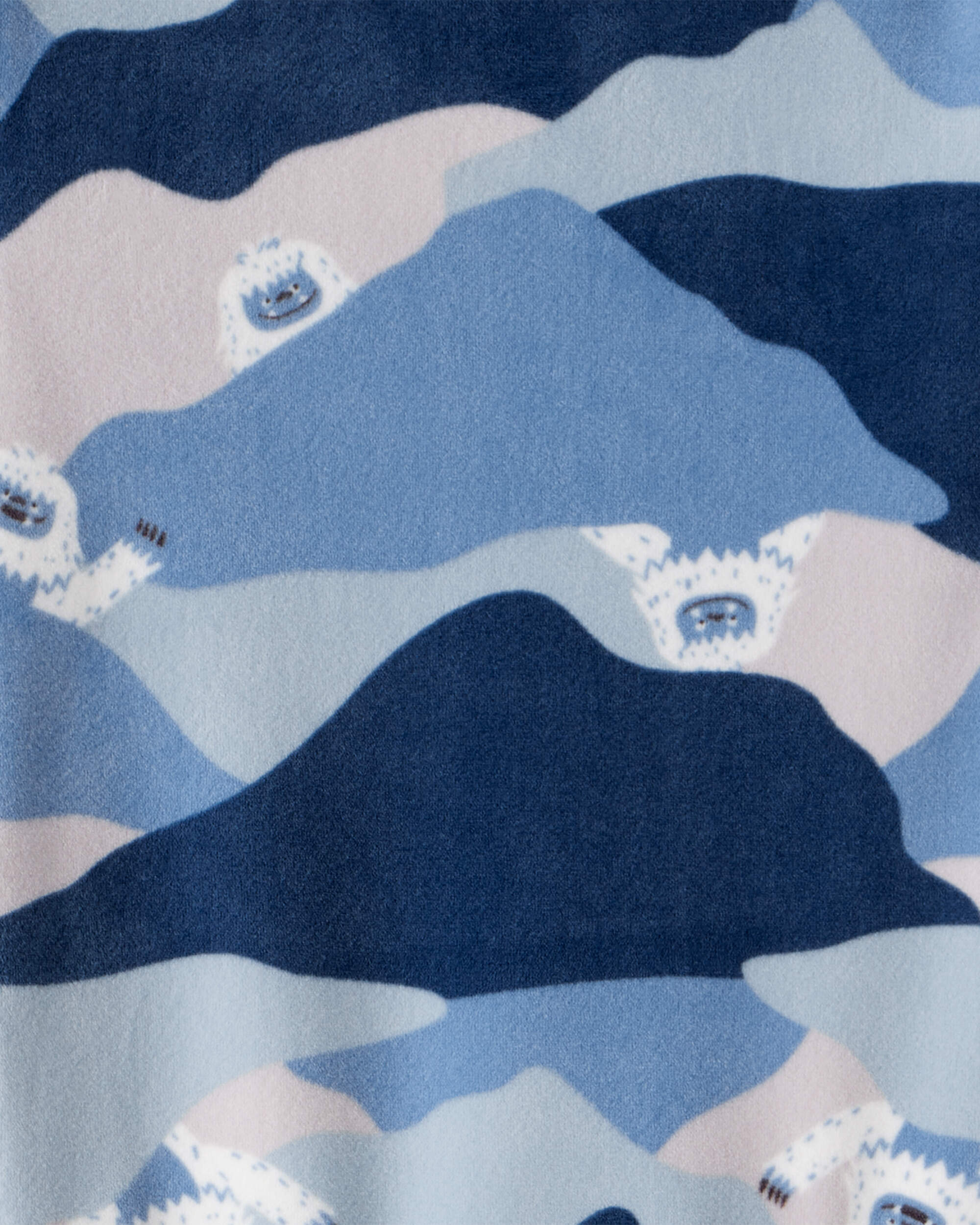 Toddler Boy Yeti Print DreamPlush Long-Sleeve Snug Fit 2-Piece Pyjamas - Blue