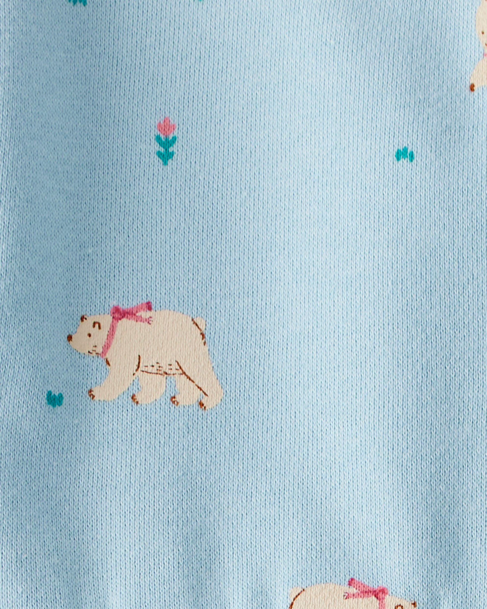 Baby Girl DayDream Fleece Polar Bear Knit Dress - Blue