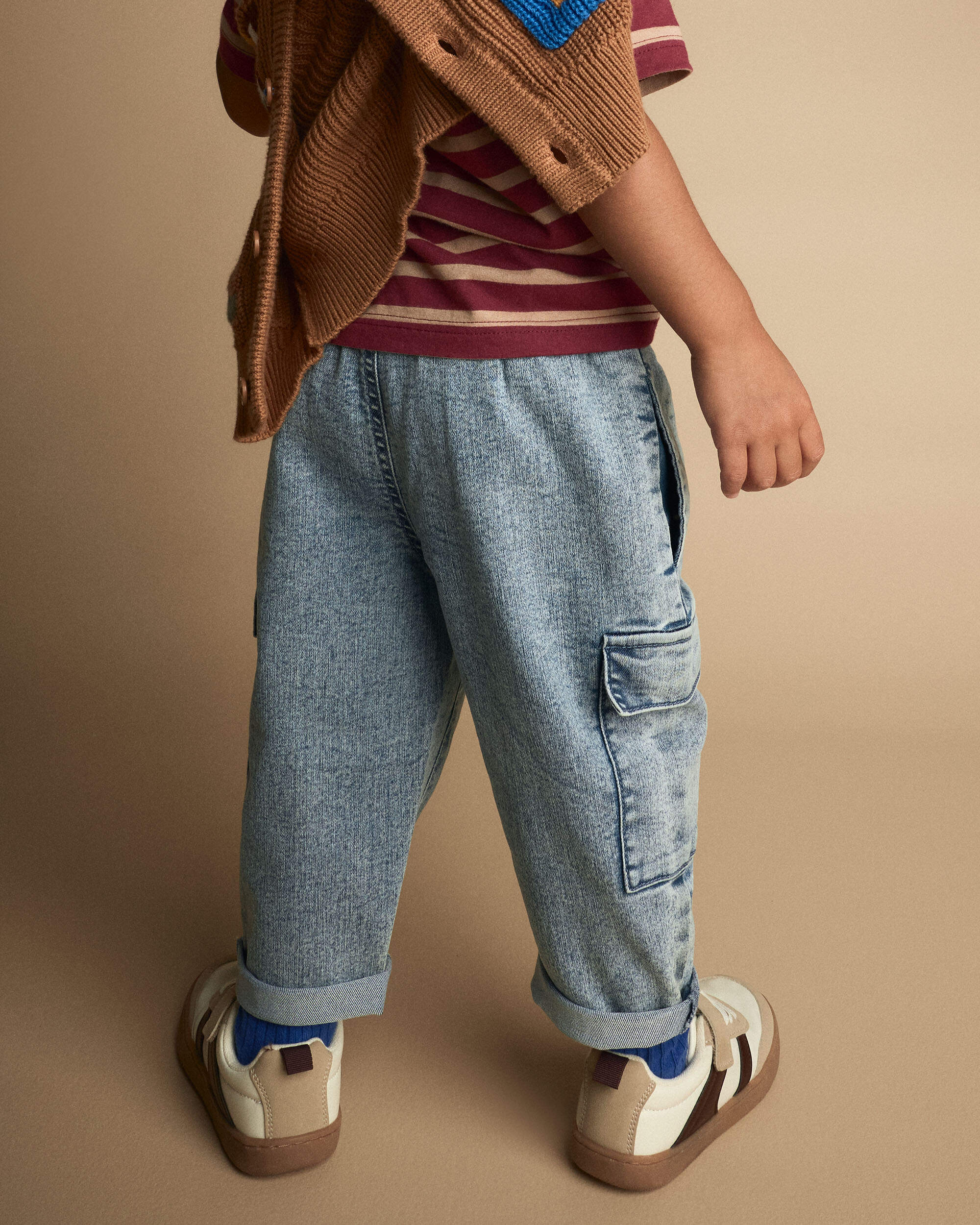 Toddler Boy Cargo Pant Avenue Wash - Heather Grey/Blue