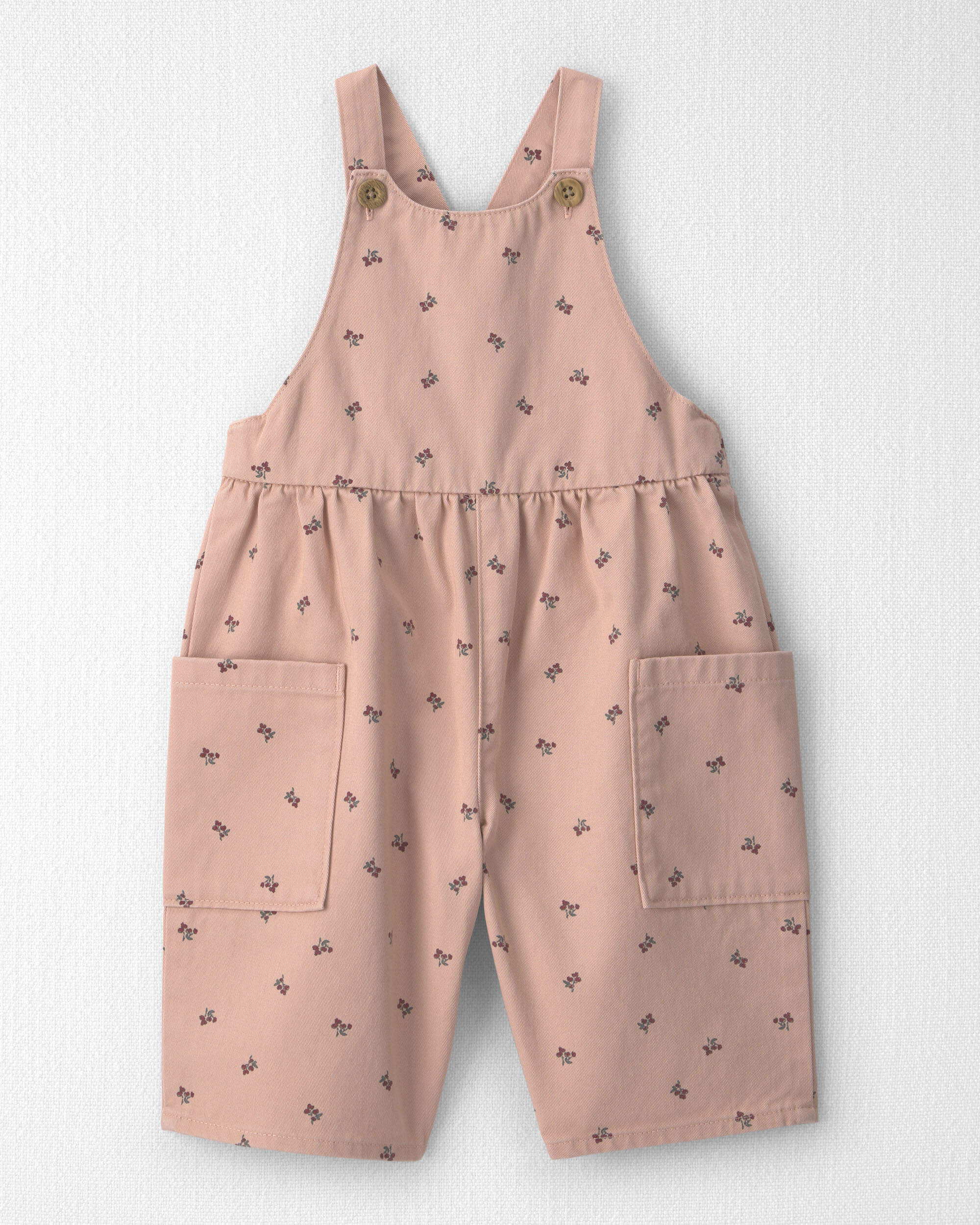 Baby Girl Organic Cotton Twill Wide-Leg Overalls