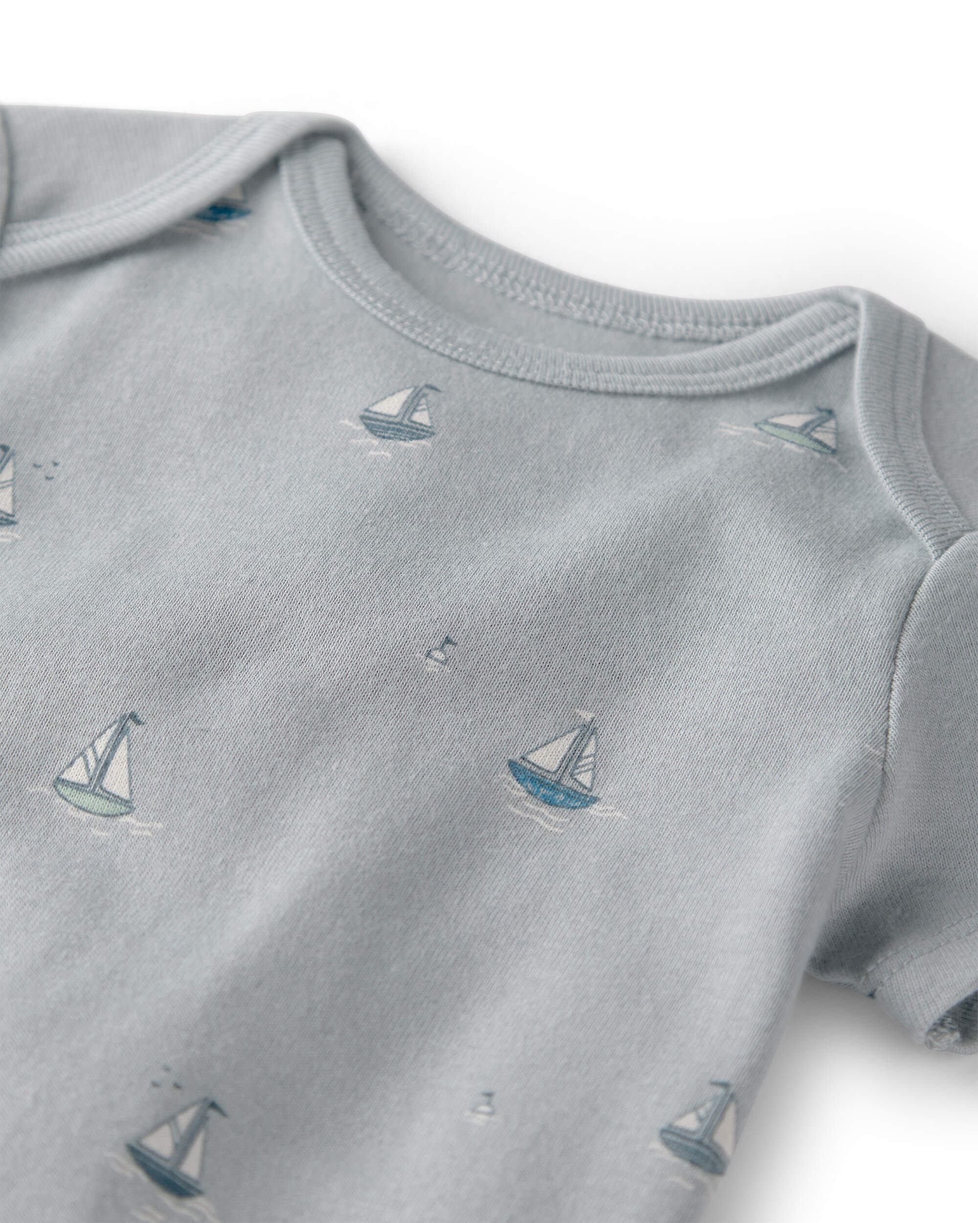 Baby 3-Pack Organic Cotton Bodysuits Sail Away Print