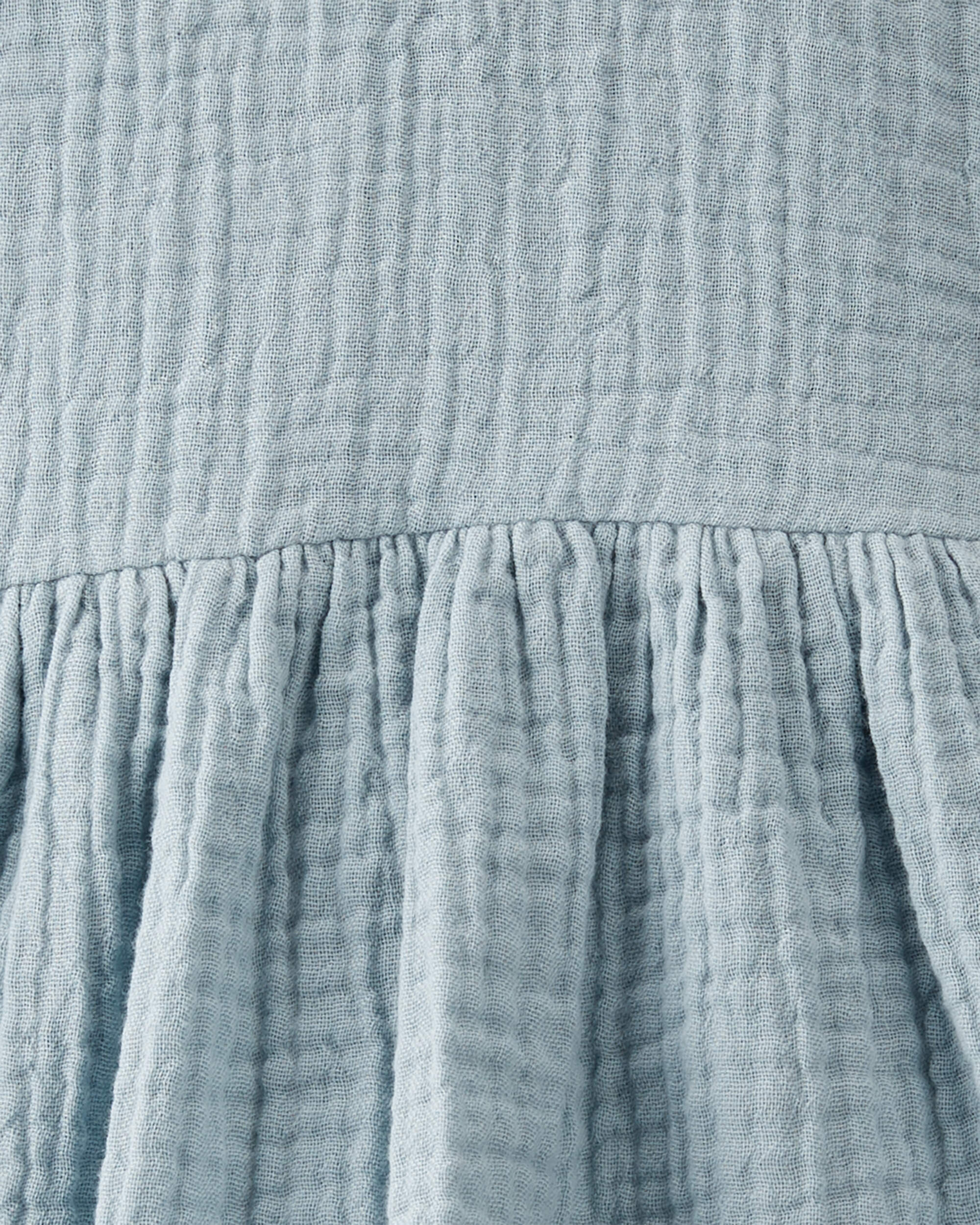 Baby Organic Cotton Gauze Dress Blue