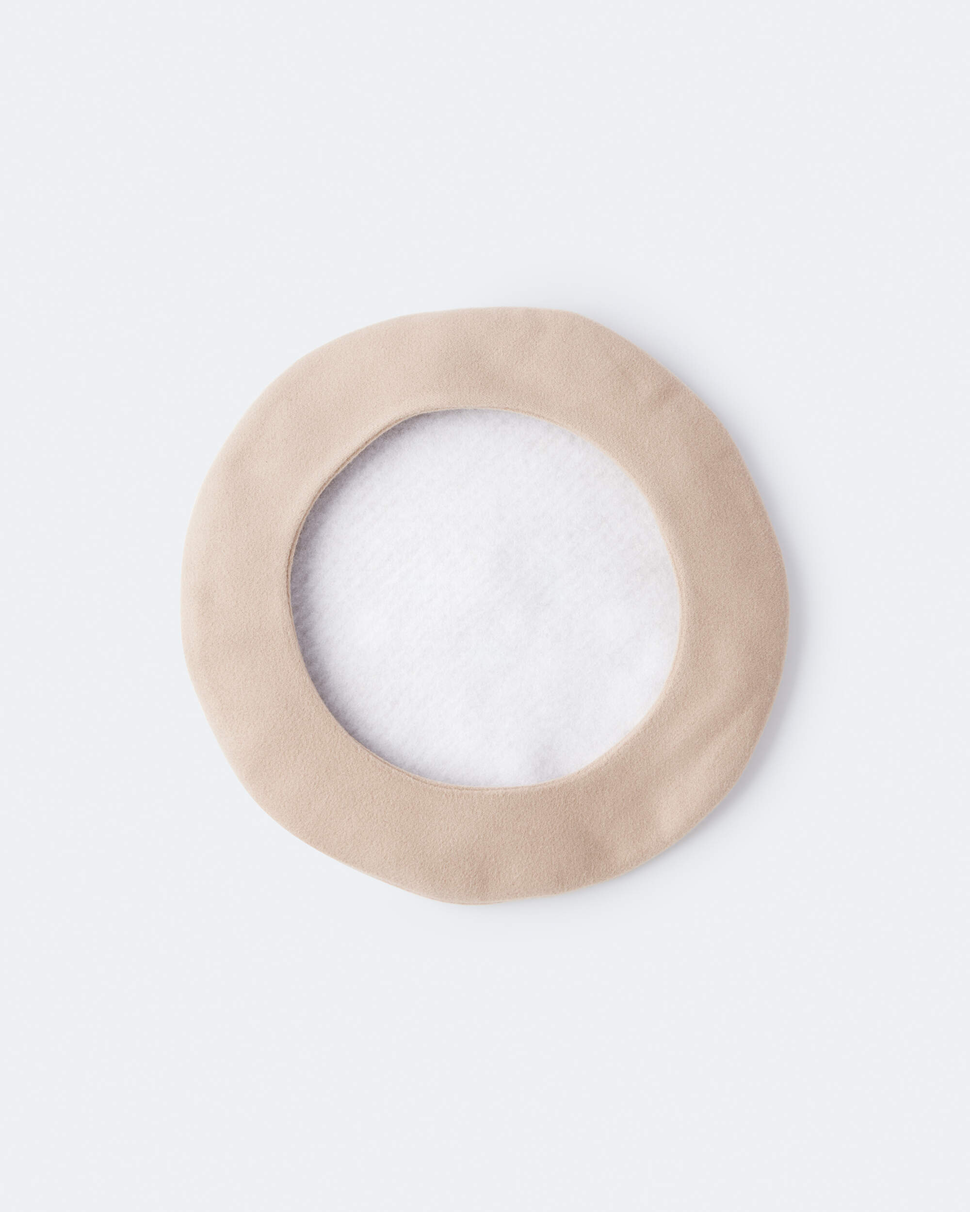 Toddler Girl Beret with Face Graphic - Tan