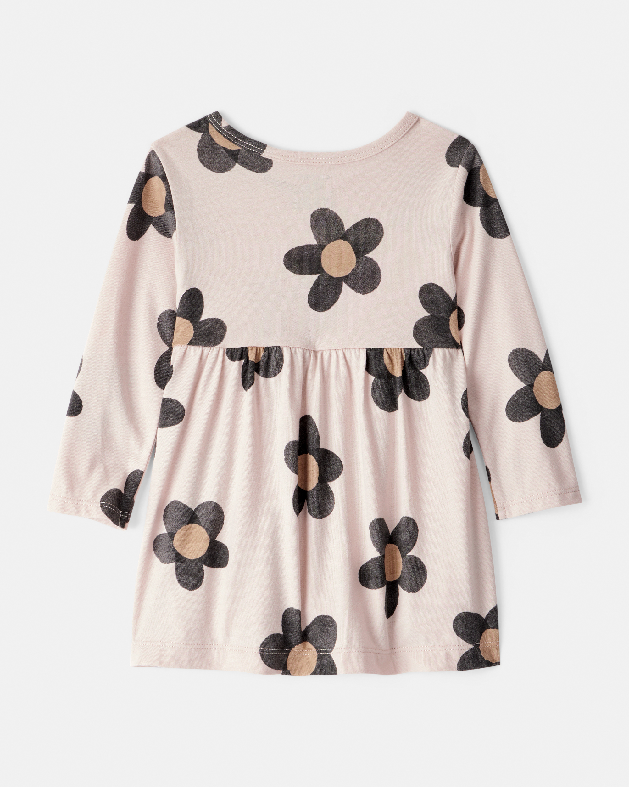 Baby Girl Floral Print Long-Sleeve Dress - Ivory