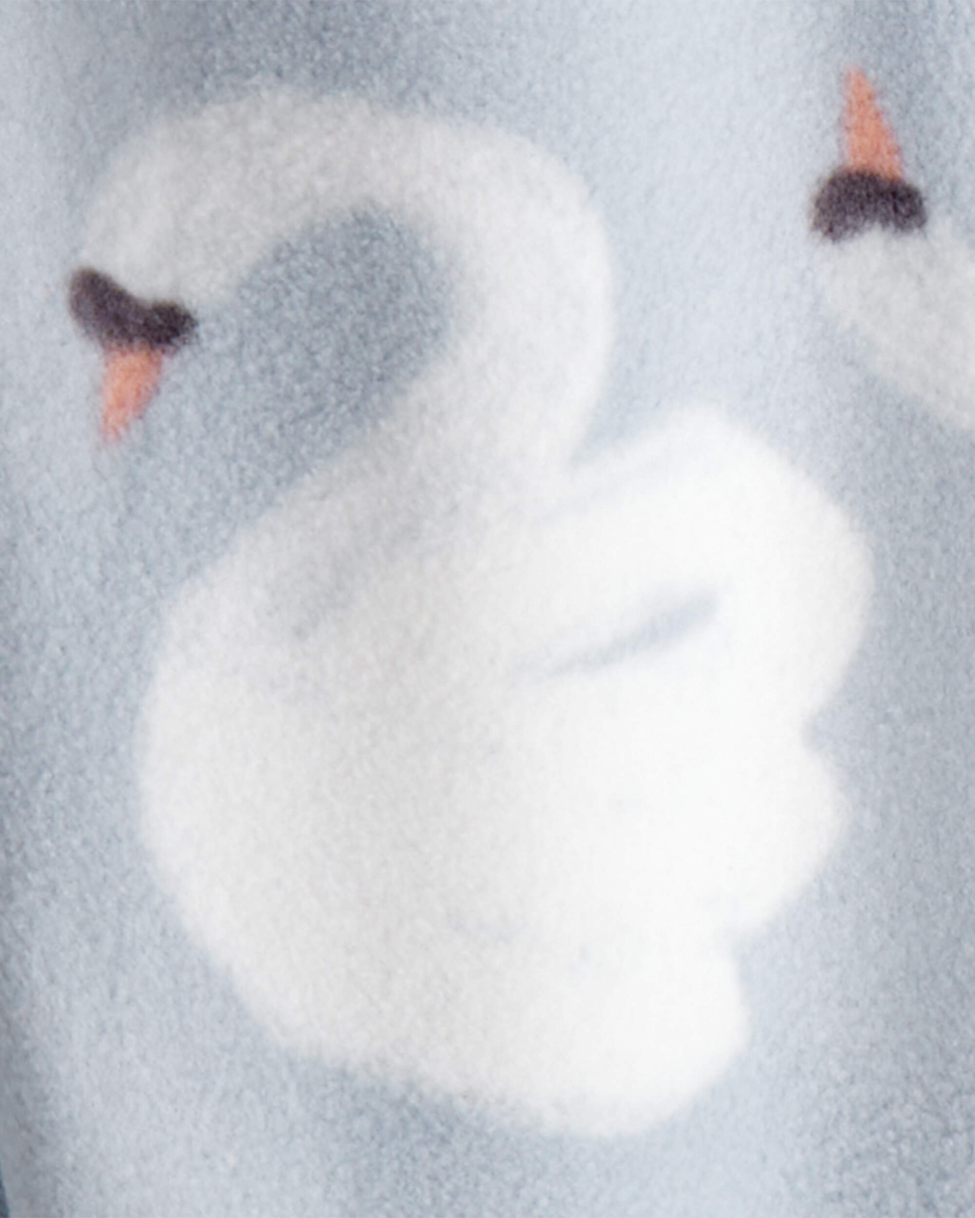 Baby Girl Swan Print Fleece Long-Sleeve Loose Fit Sleeper - Blue