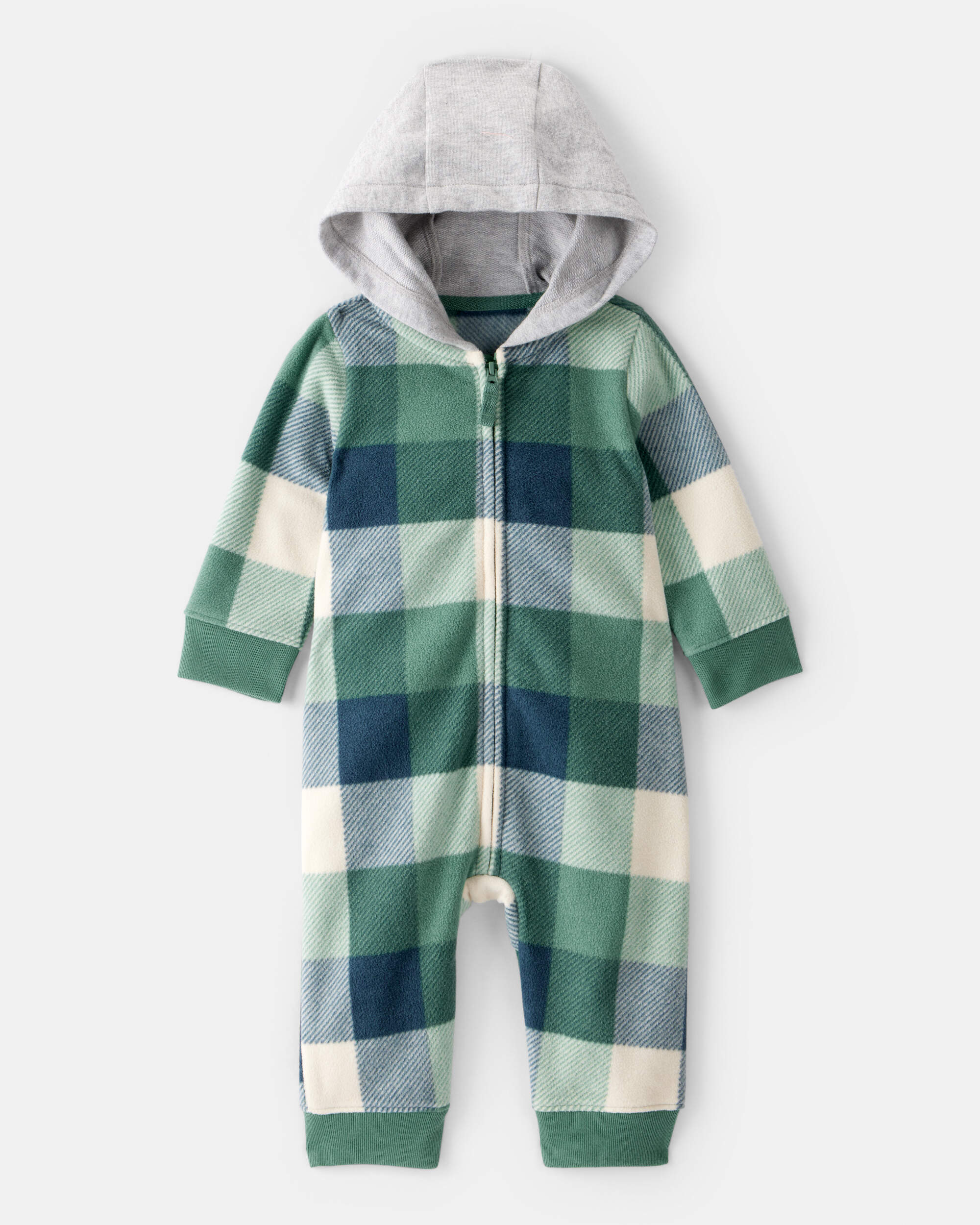 Baby Boy Plaid Print Long-Sleeve Jumpsuit