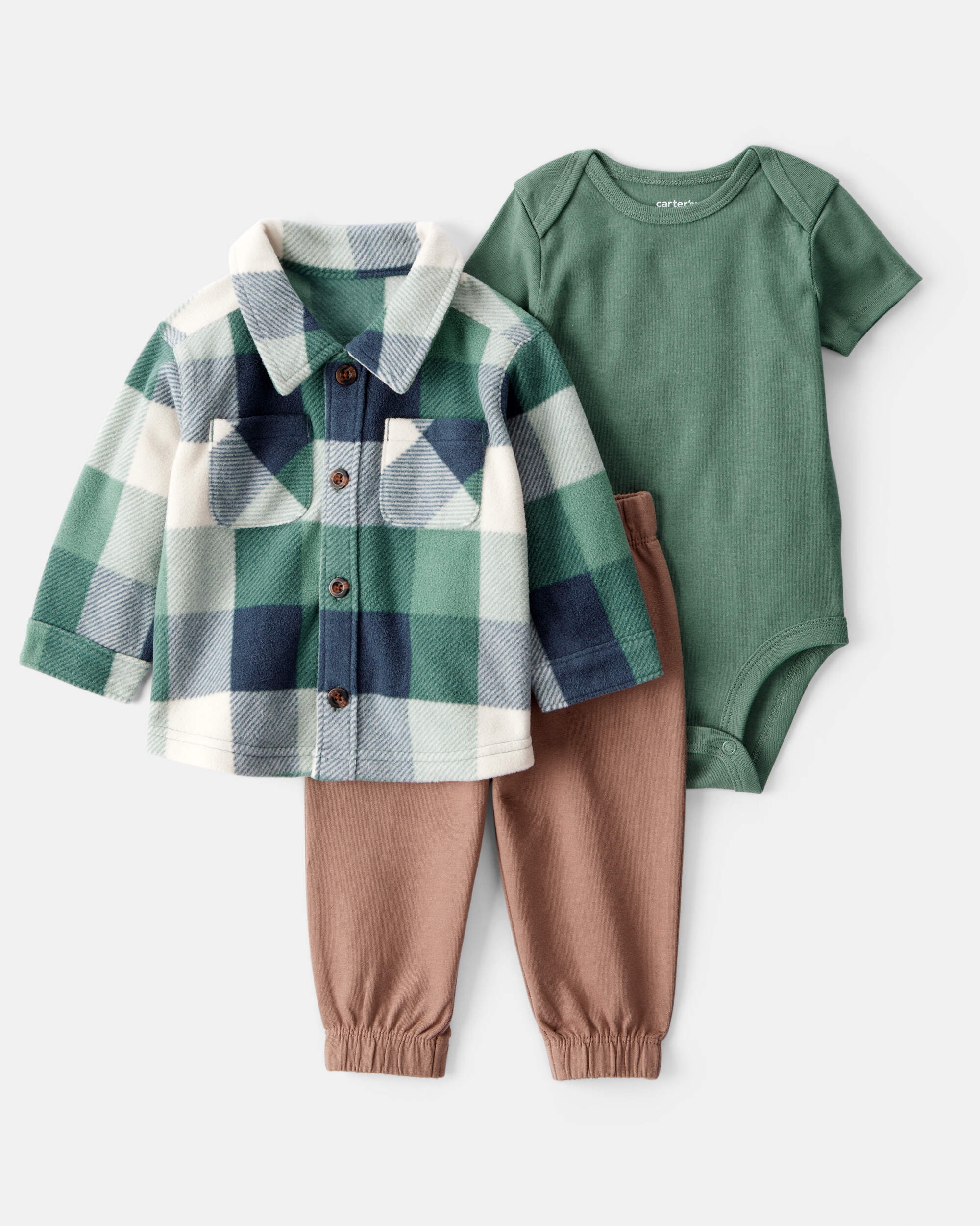 Baby 3-Piece Plaid Little Jacket Set