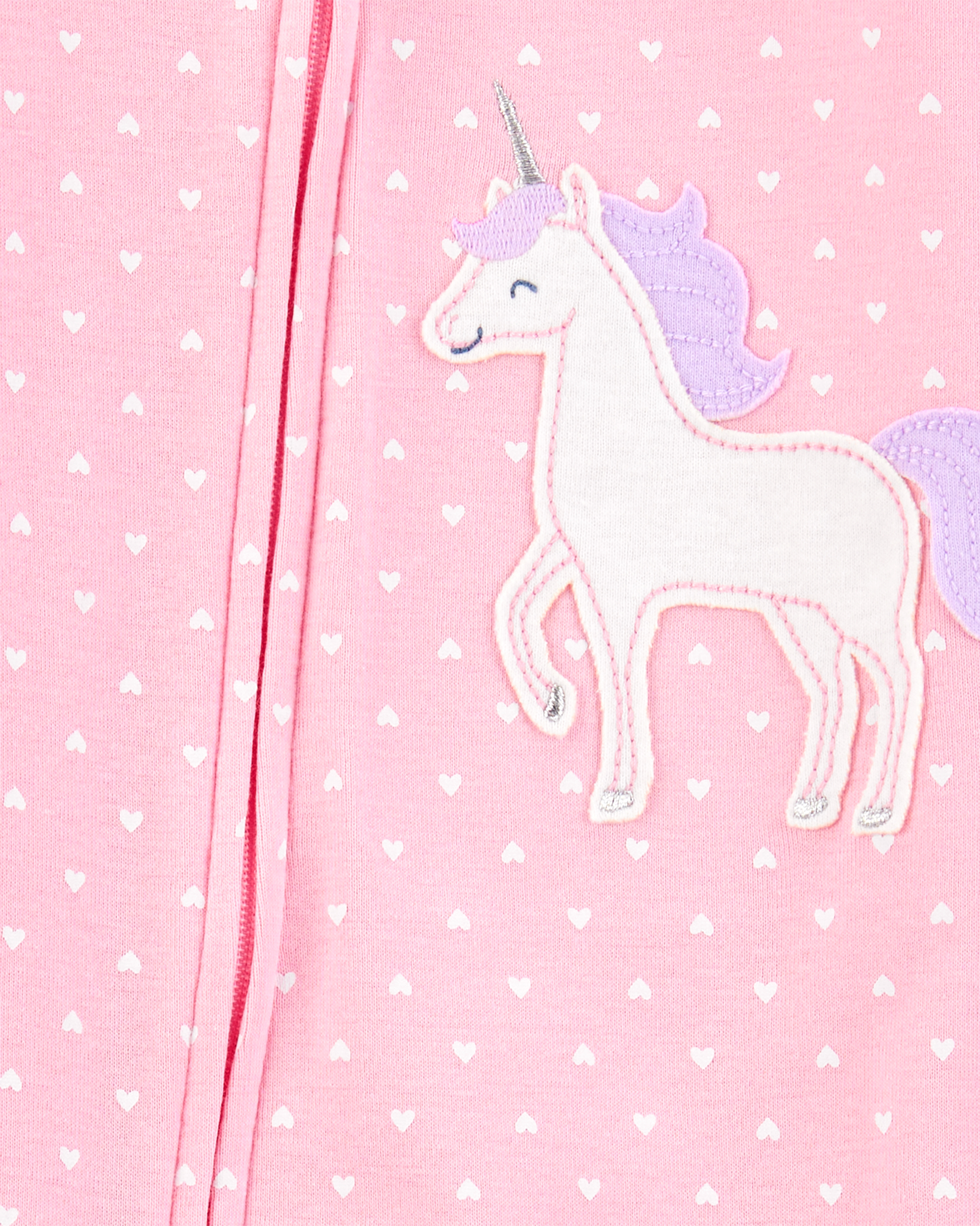 Baby Girl Unicorn Snug Fit Cotton Footie 1-Piece Pyjamas - Pink