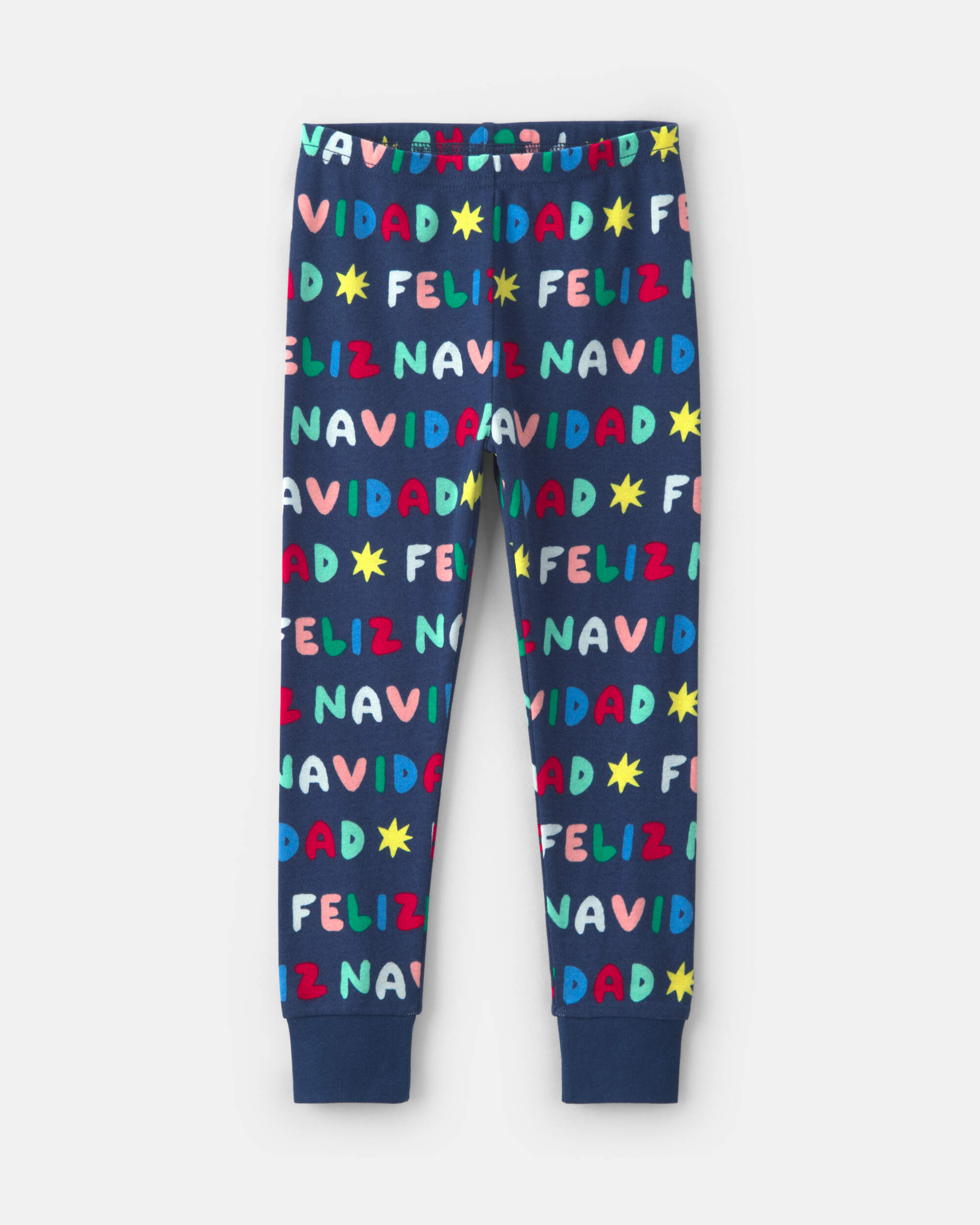 Baby 2-Piece 'Feliz Navidad' Christmas 100% Cotton Snug Fit Pyjama Set - Navy Blue