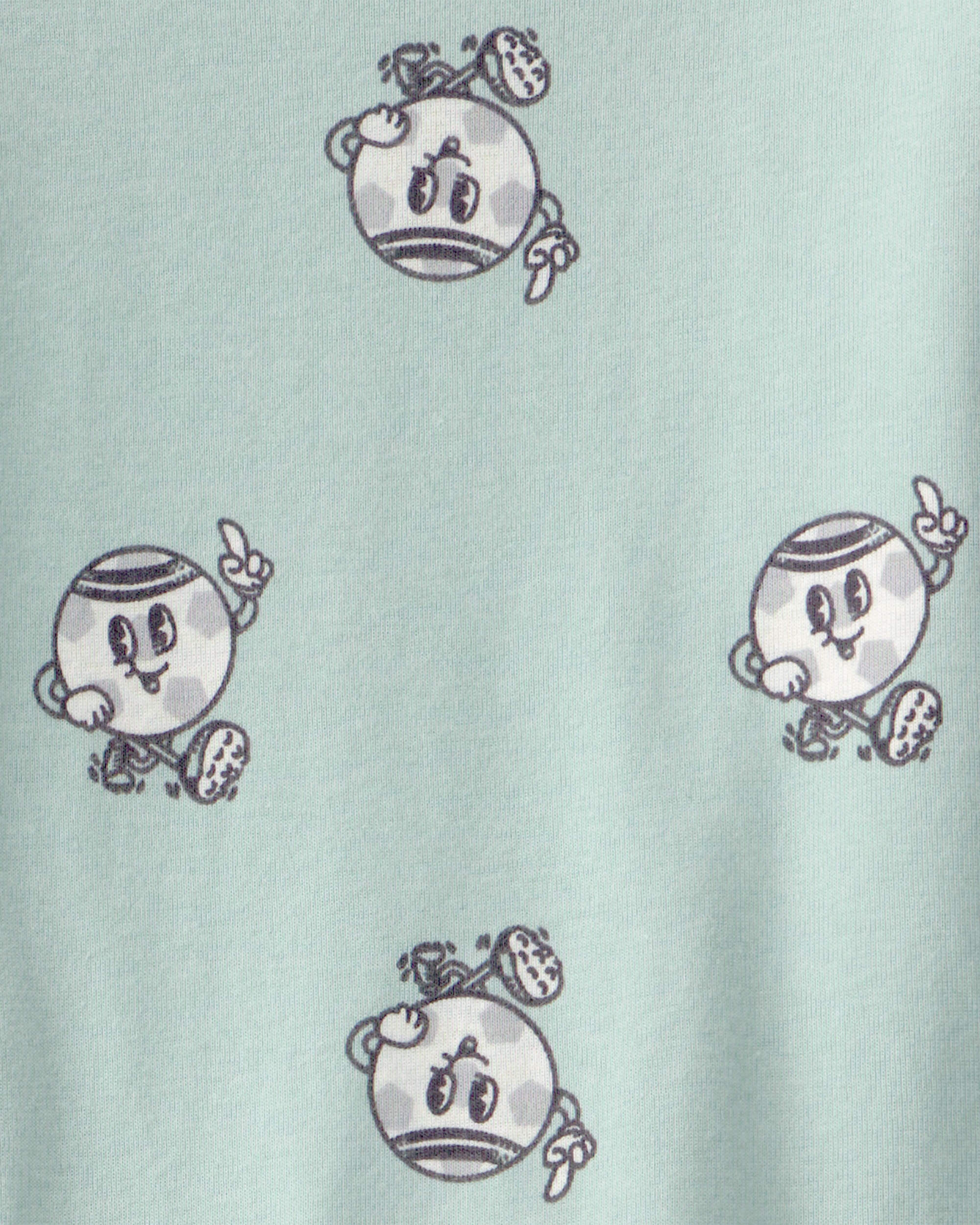 Toddler Soccer 100% Cotton Short-Sleeve Snug Fit 2-Piece pyjama Set - Green