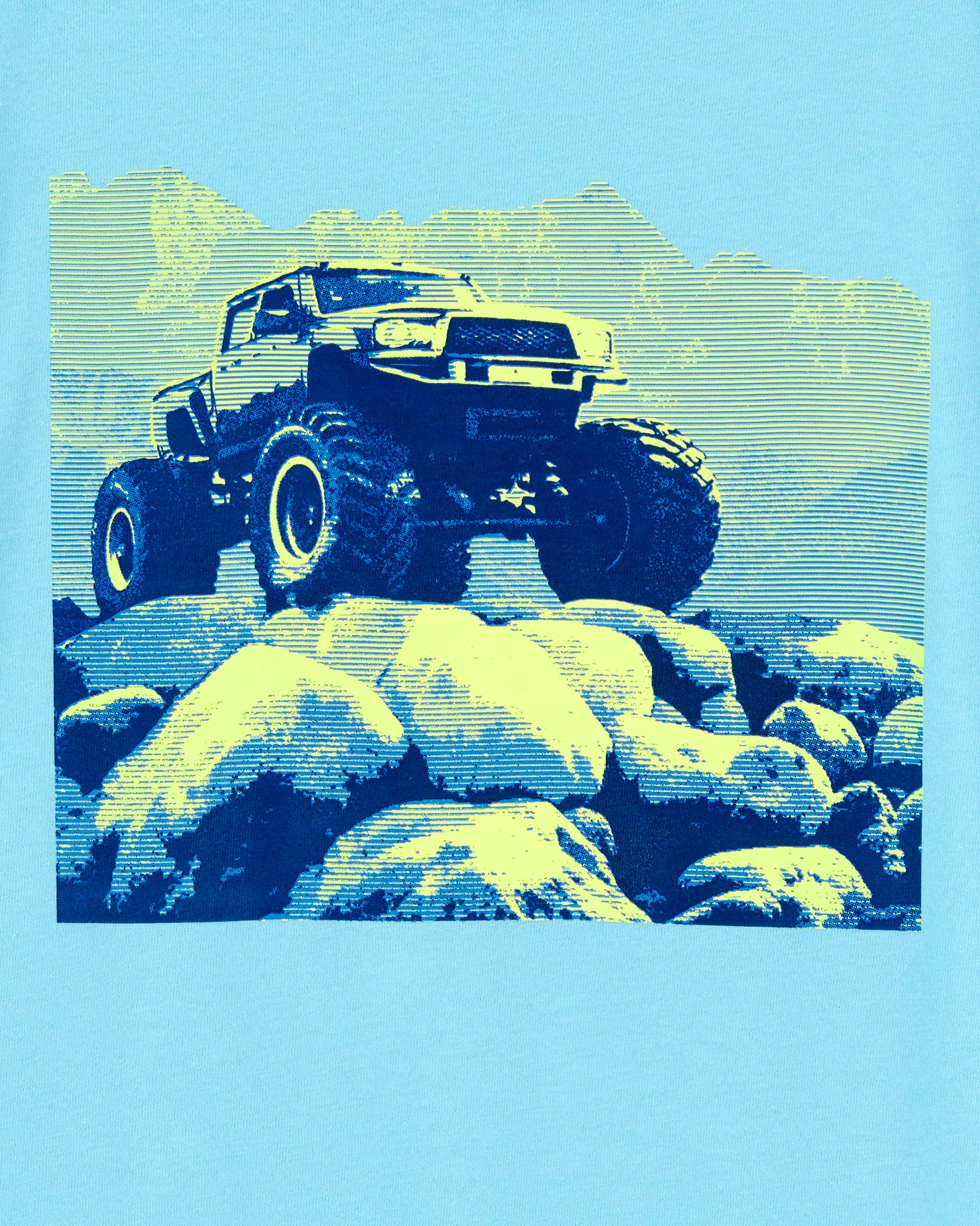 Boys Monster Truck Short-Sleeve Graphic Tee - Turquoise