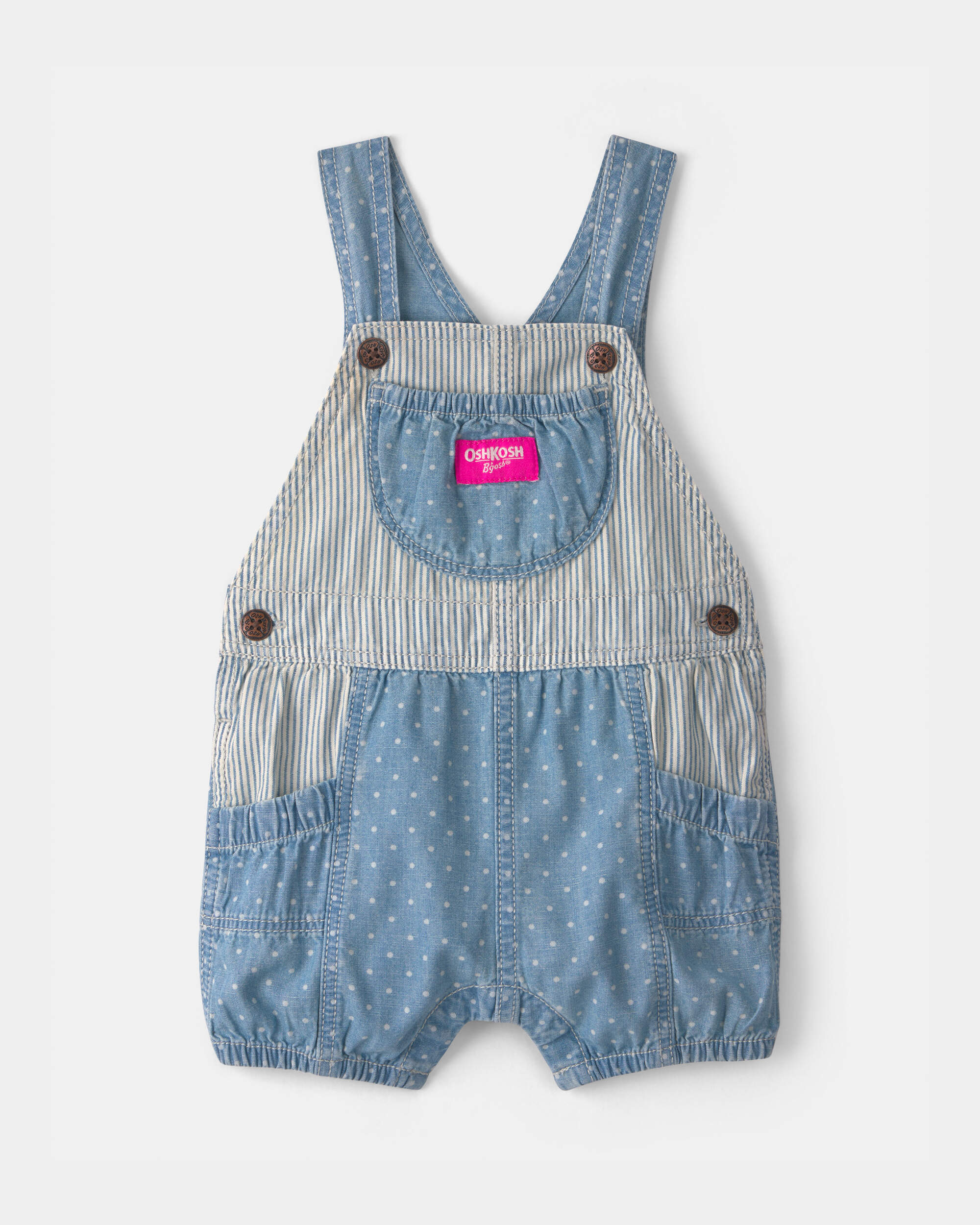 ロンパース・カバーオール apolina Nellie romper Mayols stripe2-3y Baby Hickory Stripe & Dots Shortall - Blue | Carter's Oshkosh Canada