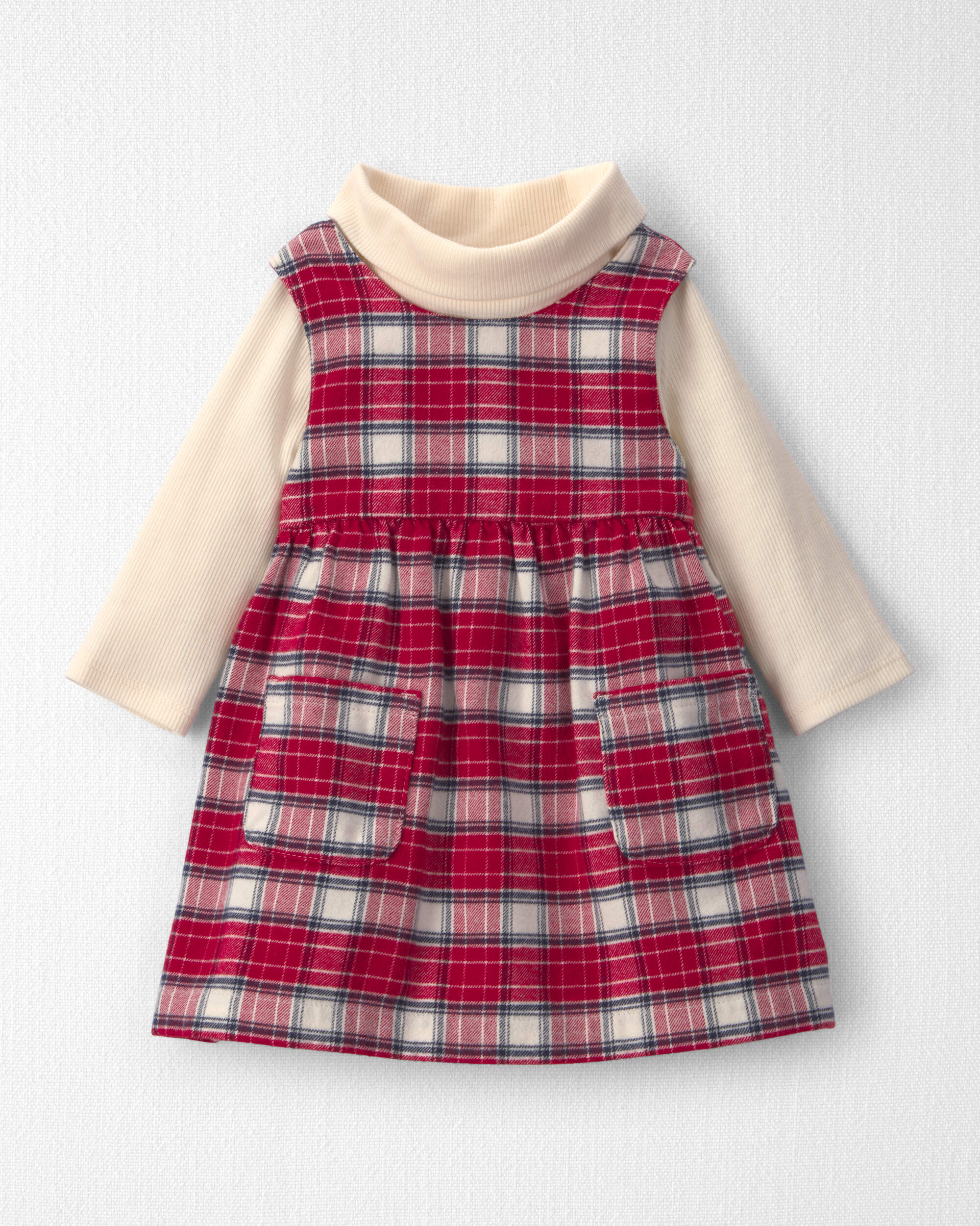 Baby Girl 2-Piece Organic Cotton Flannel Jumper Set