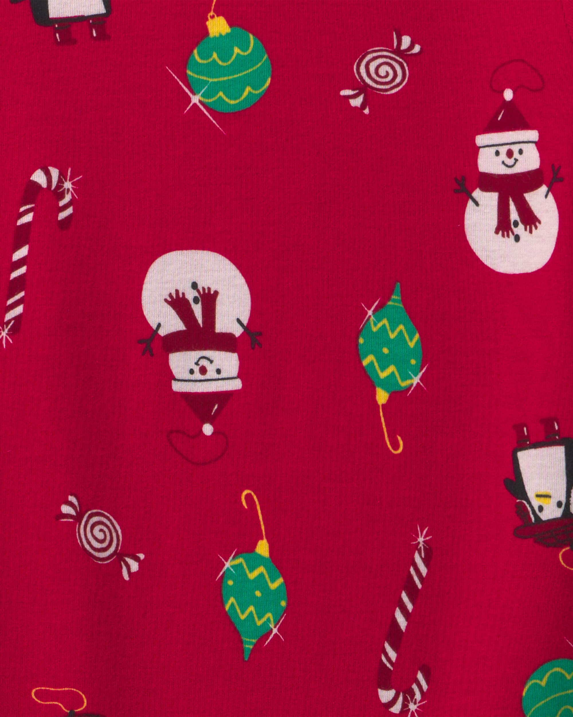 Kids 2-Piece Christmas Penguin Snug Fit Pyjama Set - Red