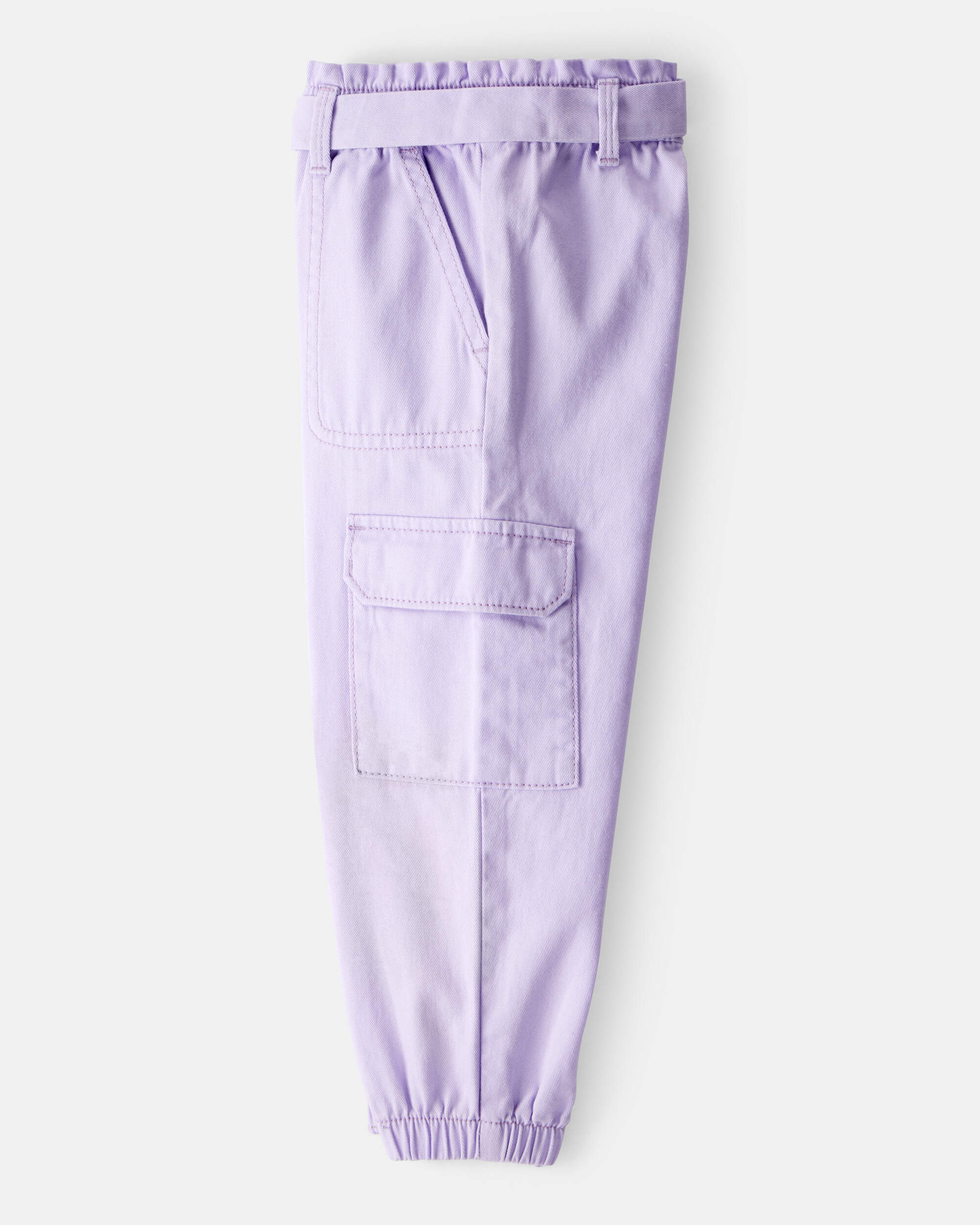 Toddler Girl Cotton Cargo Joggers - Purple