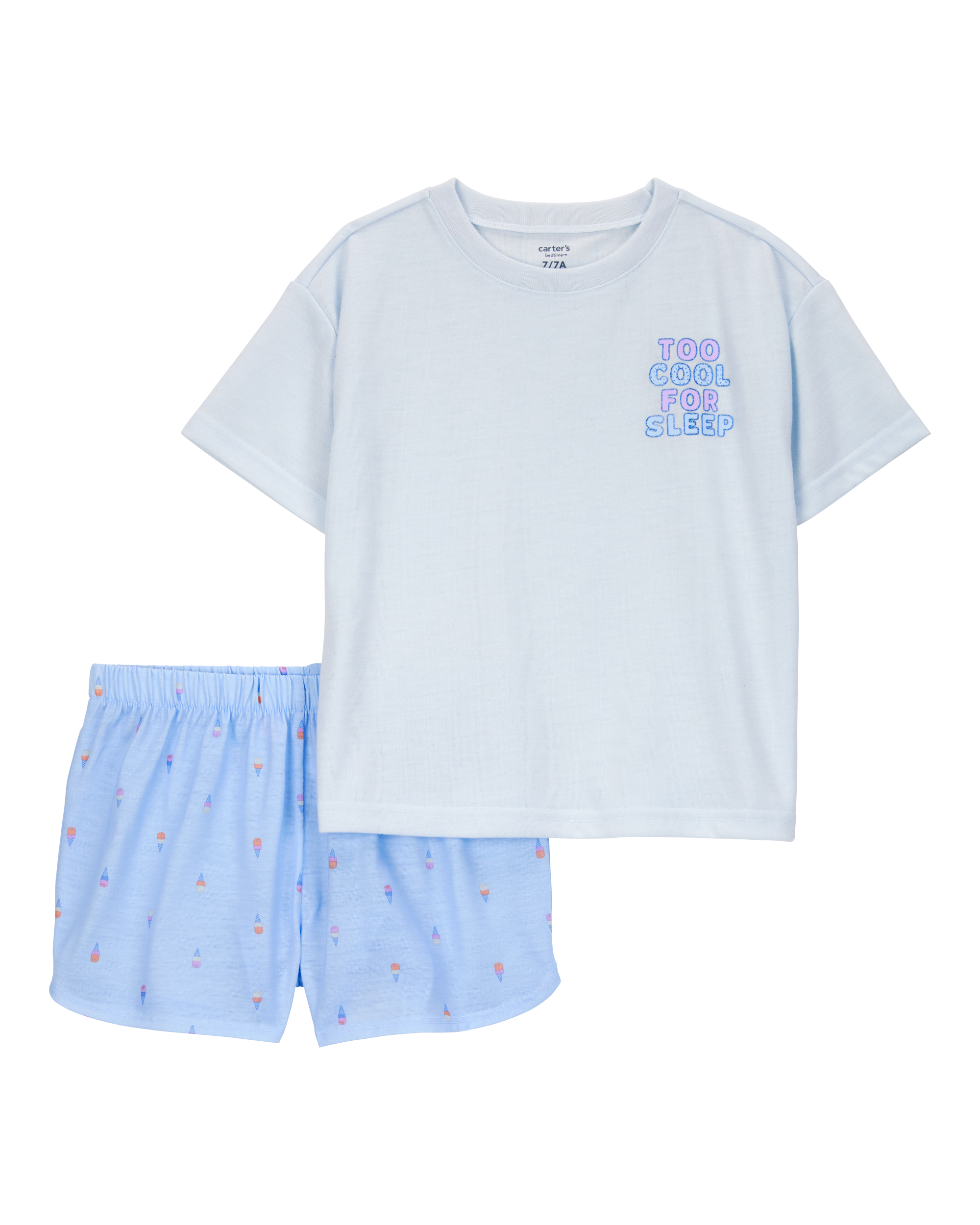 Kid Ice Cream Print Loose Fit 2-Piece Pyjamas - Blue