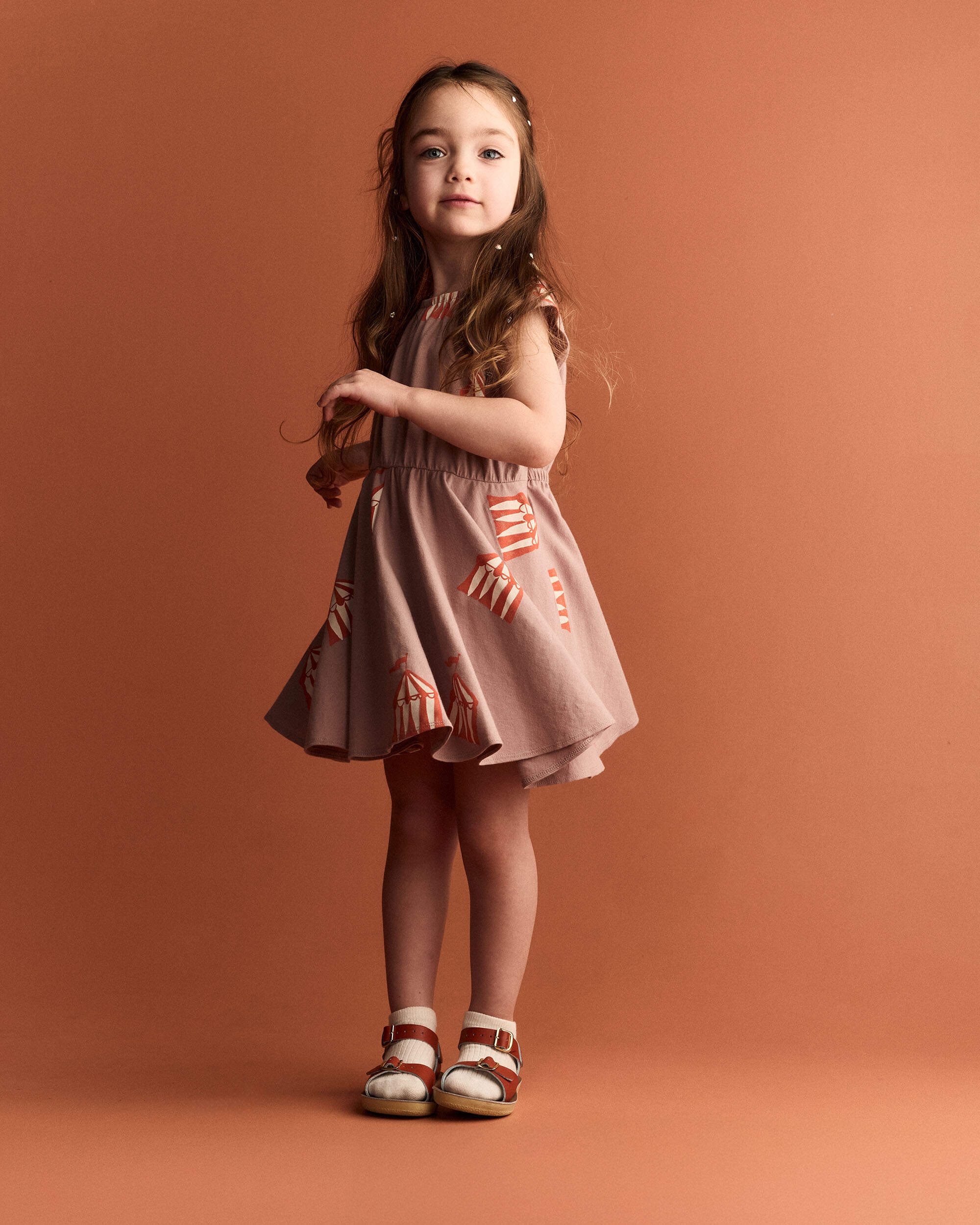Toddler Girl Avenue Twirl™ Dress Big Top Print - Mauve