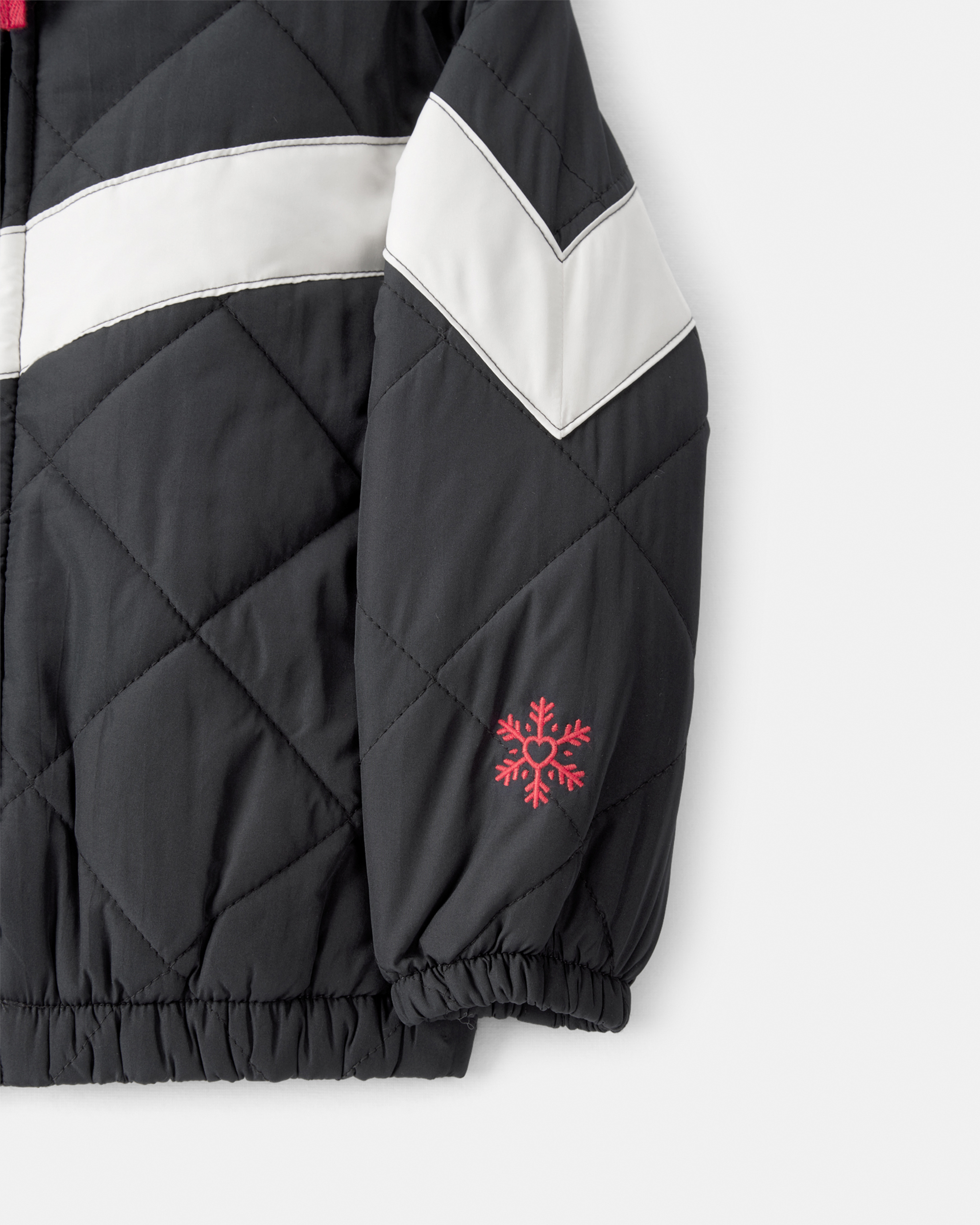 Toddler Girl Colour Block Puffer Jacket - Black