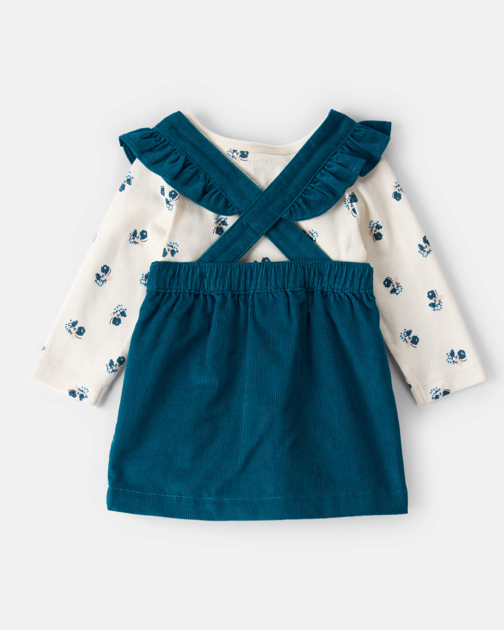 Baby Girl 3-Piece Corduroy Long-Sleeve Dress Set - Blue