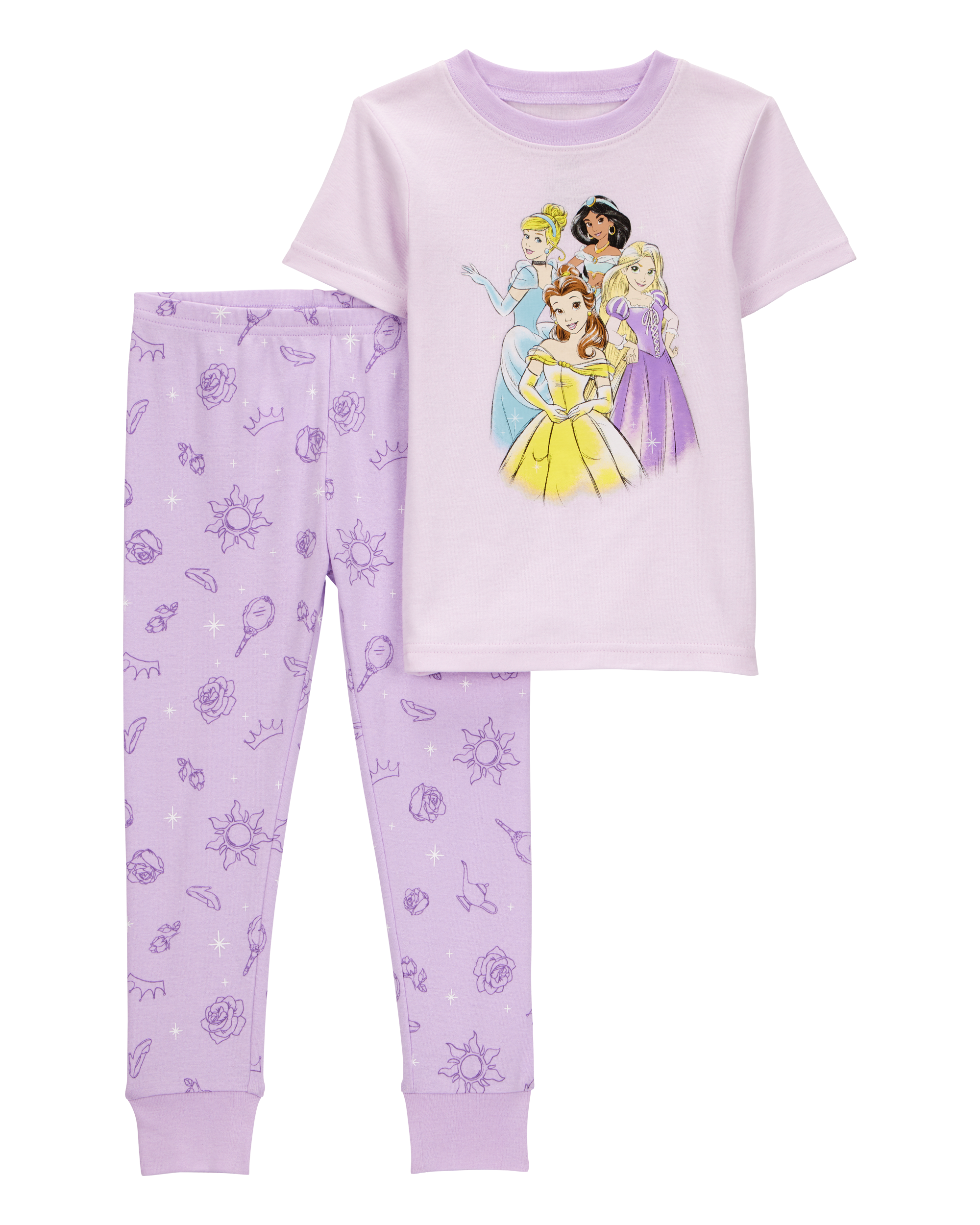 Toddler Disney Princesses Snug Fit 2-Piece Pyjamas - Purple