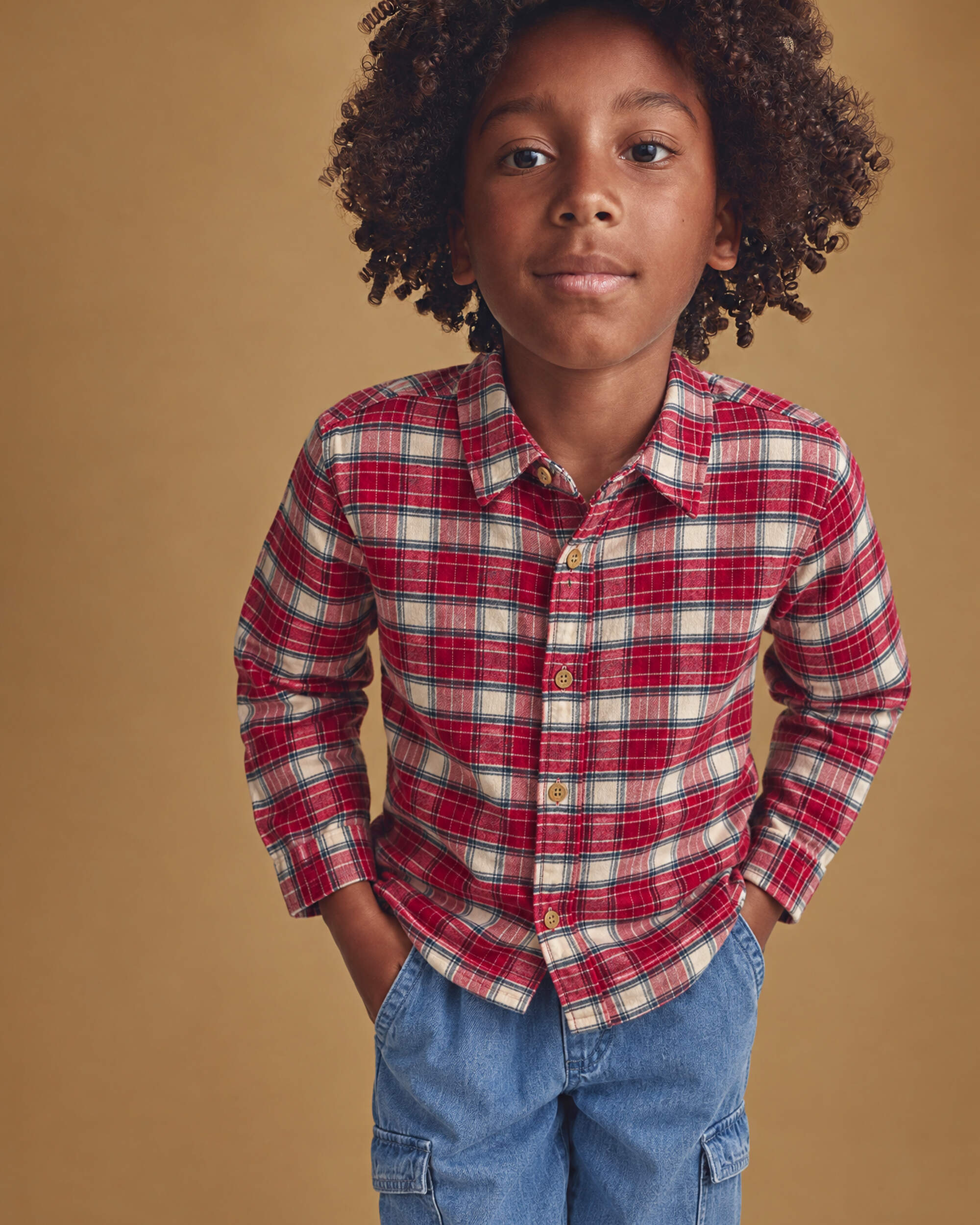 Kids Organic Cotton Denim Cargo Pants