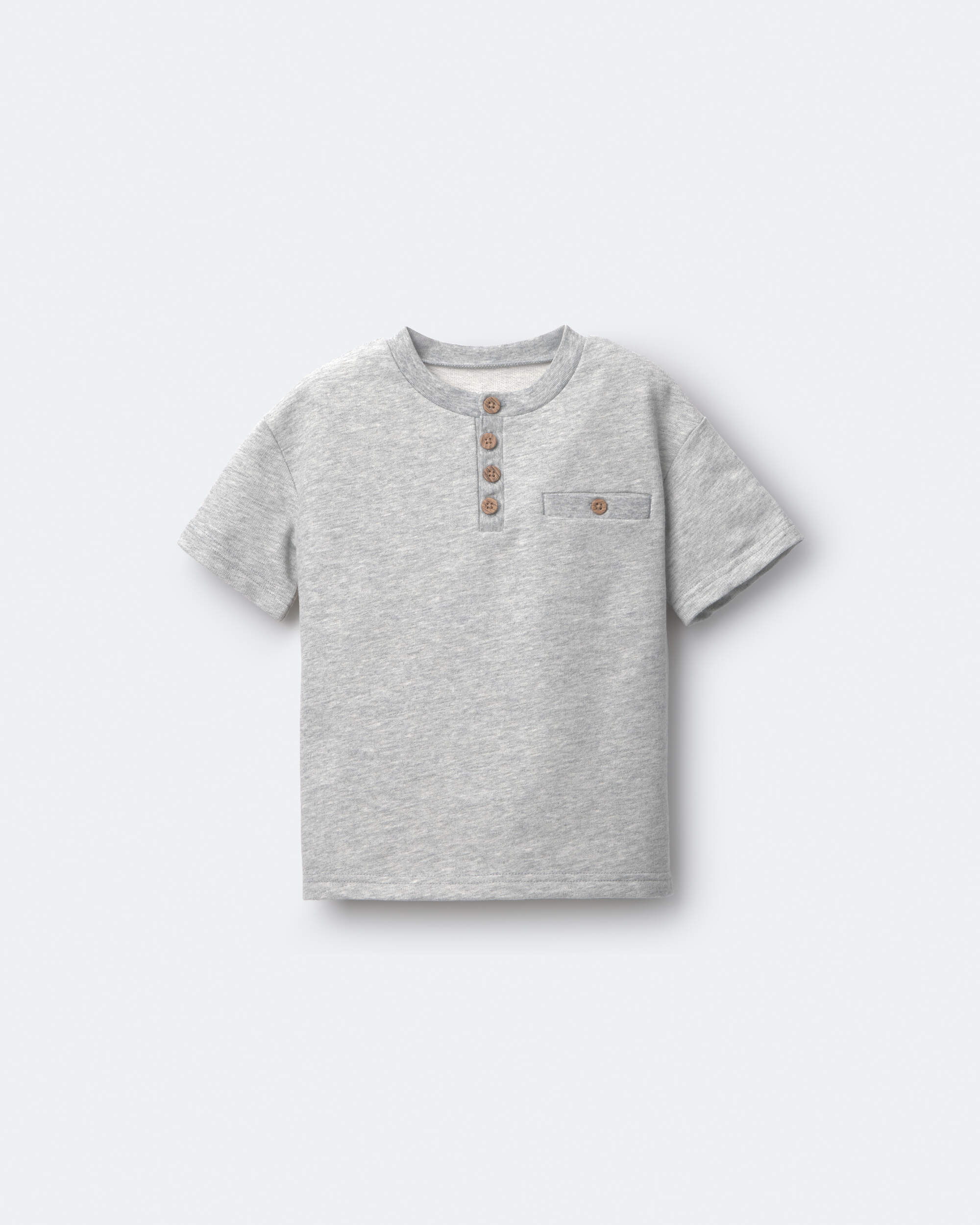 Toddler Boy Button-Front Tee - Grey