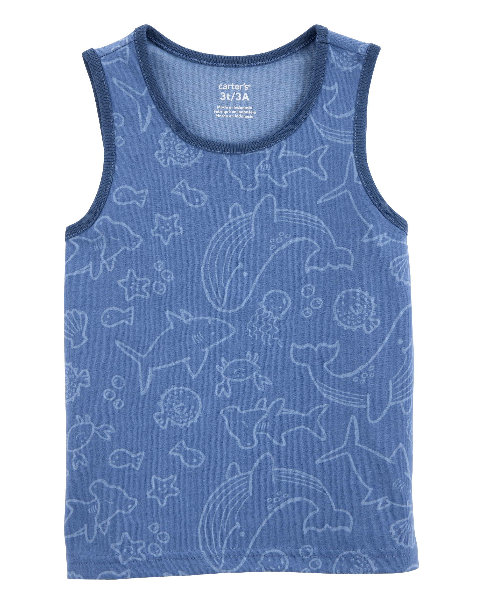 Baby Sea Animals Graphic Tank - Blue