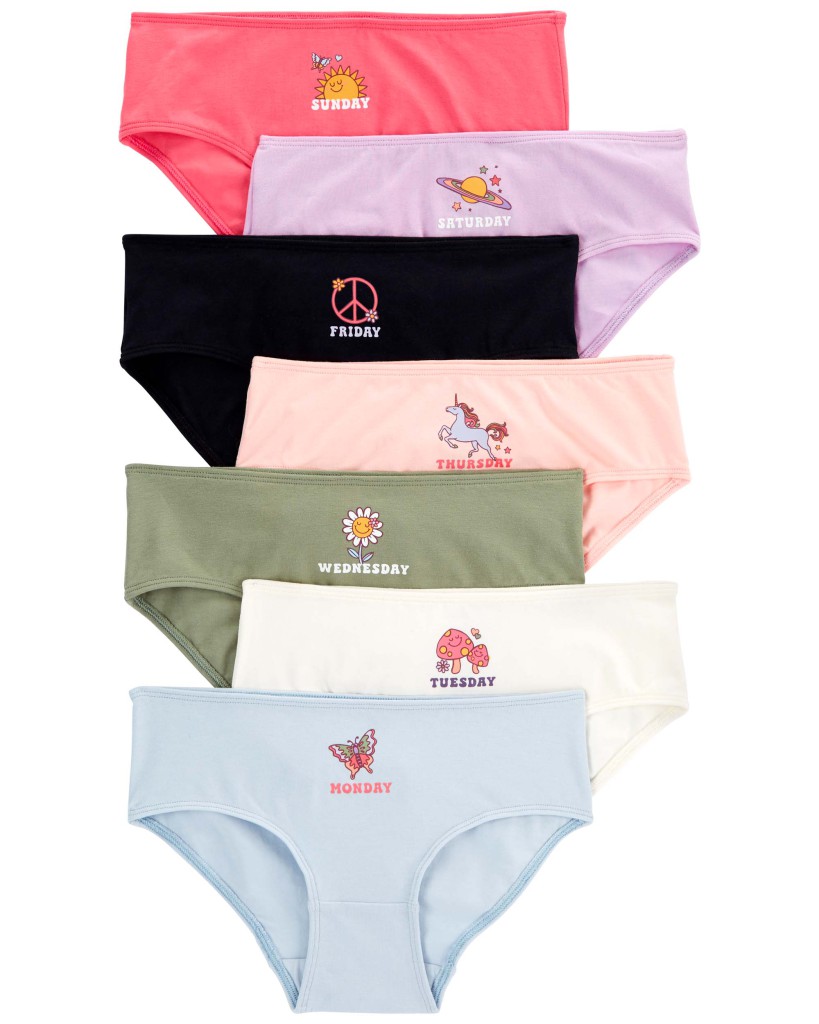 Girls 7-Pack Days Of The Week Hipster Underwear