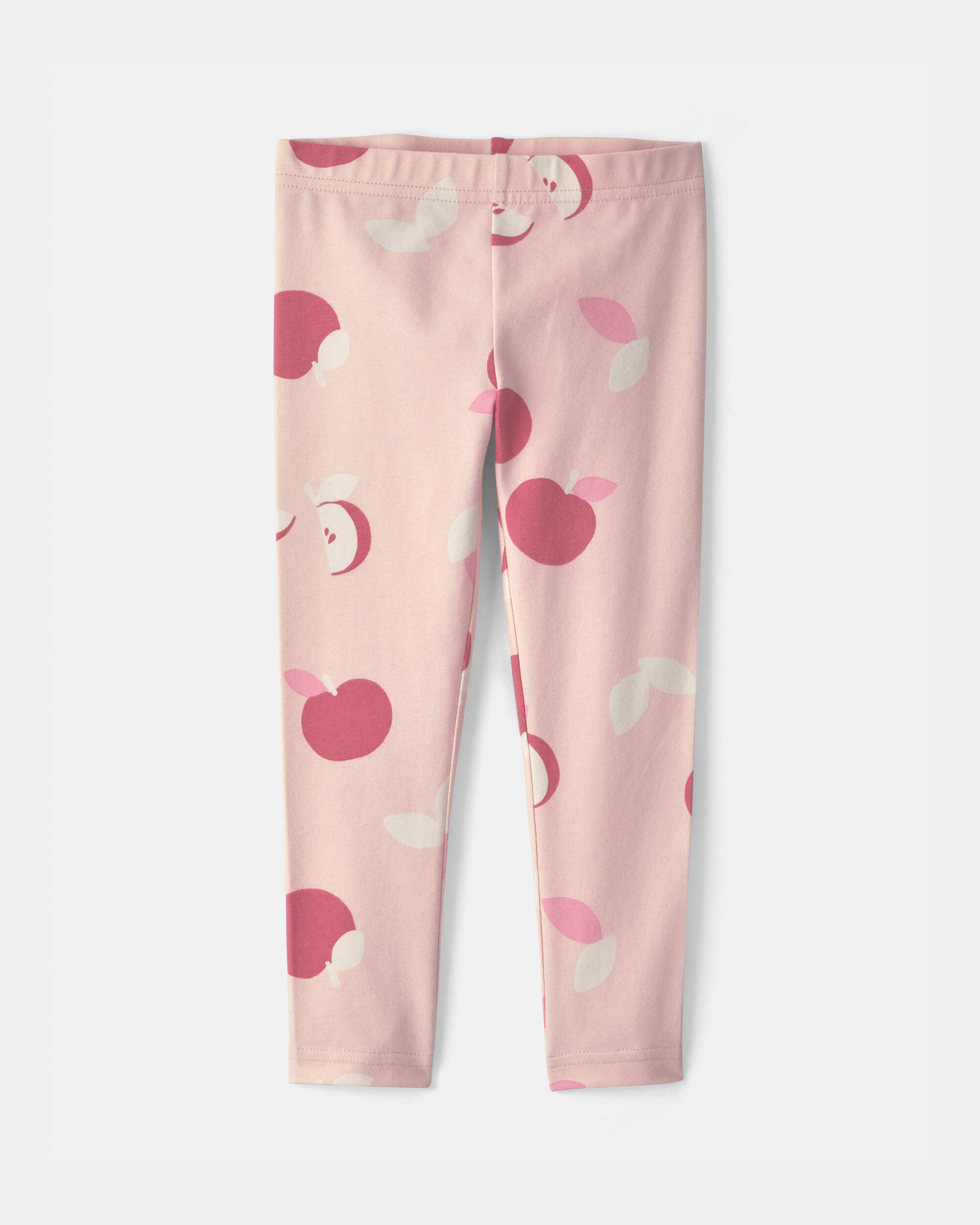 Toddler Girl Apple Pull-On Stretch Leggings - Pink