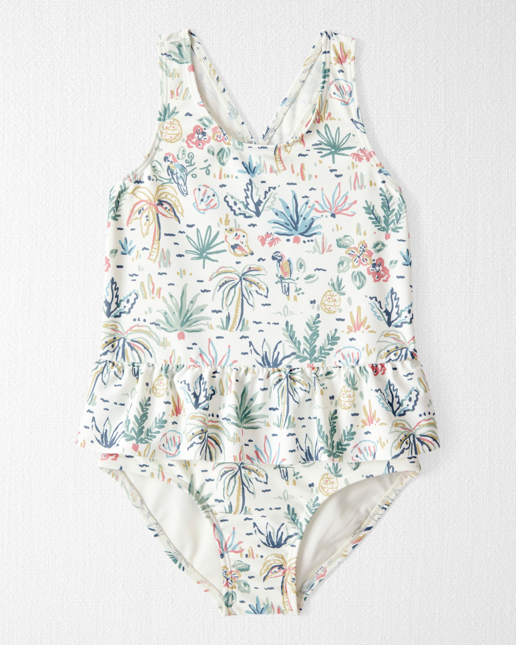 Toddler Girl Recycled Swimsuit Tropical Paradise