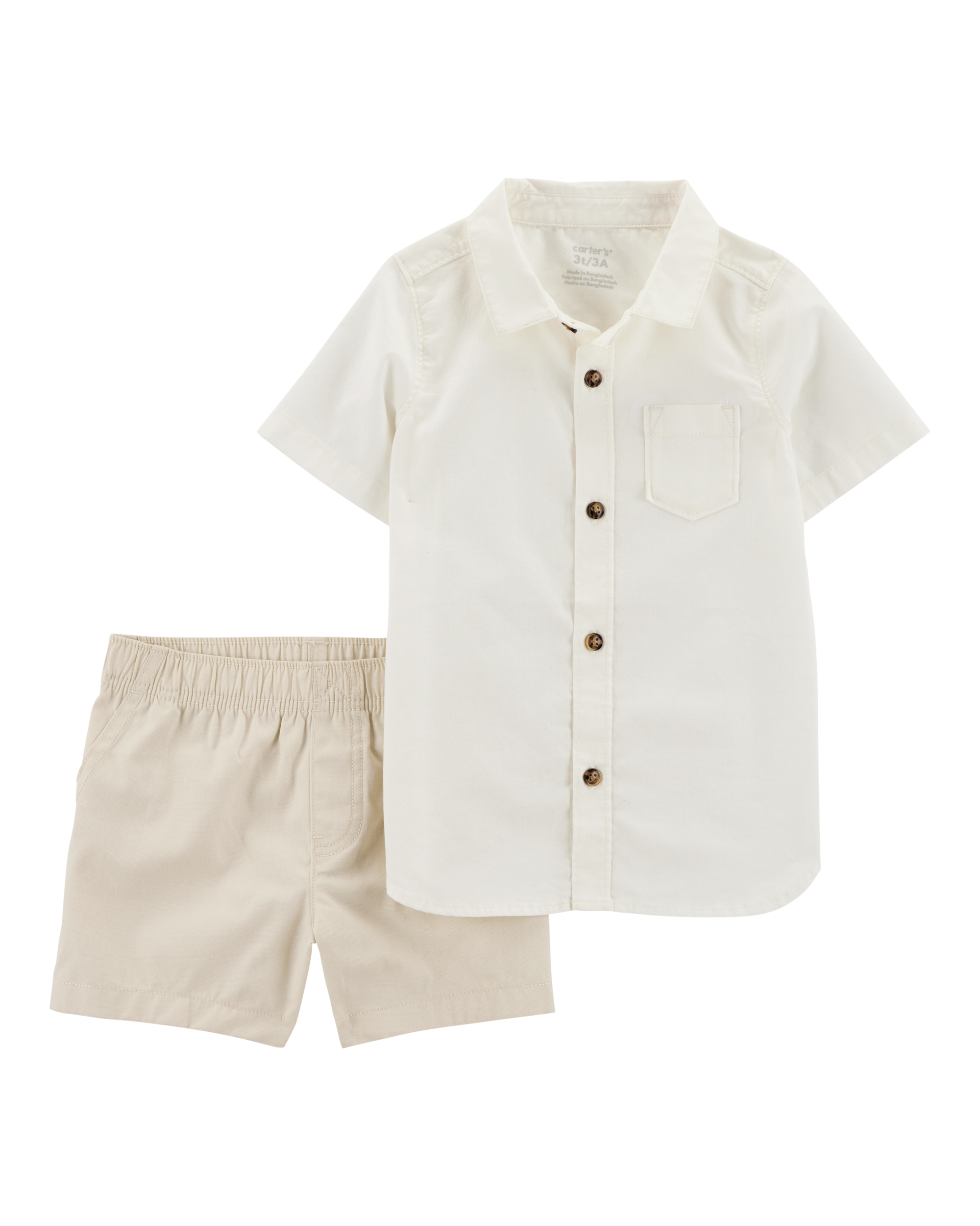 Toddler 2-Piece Khaki Shorts Outfit