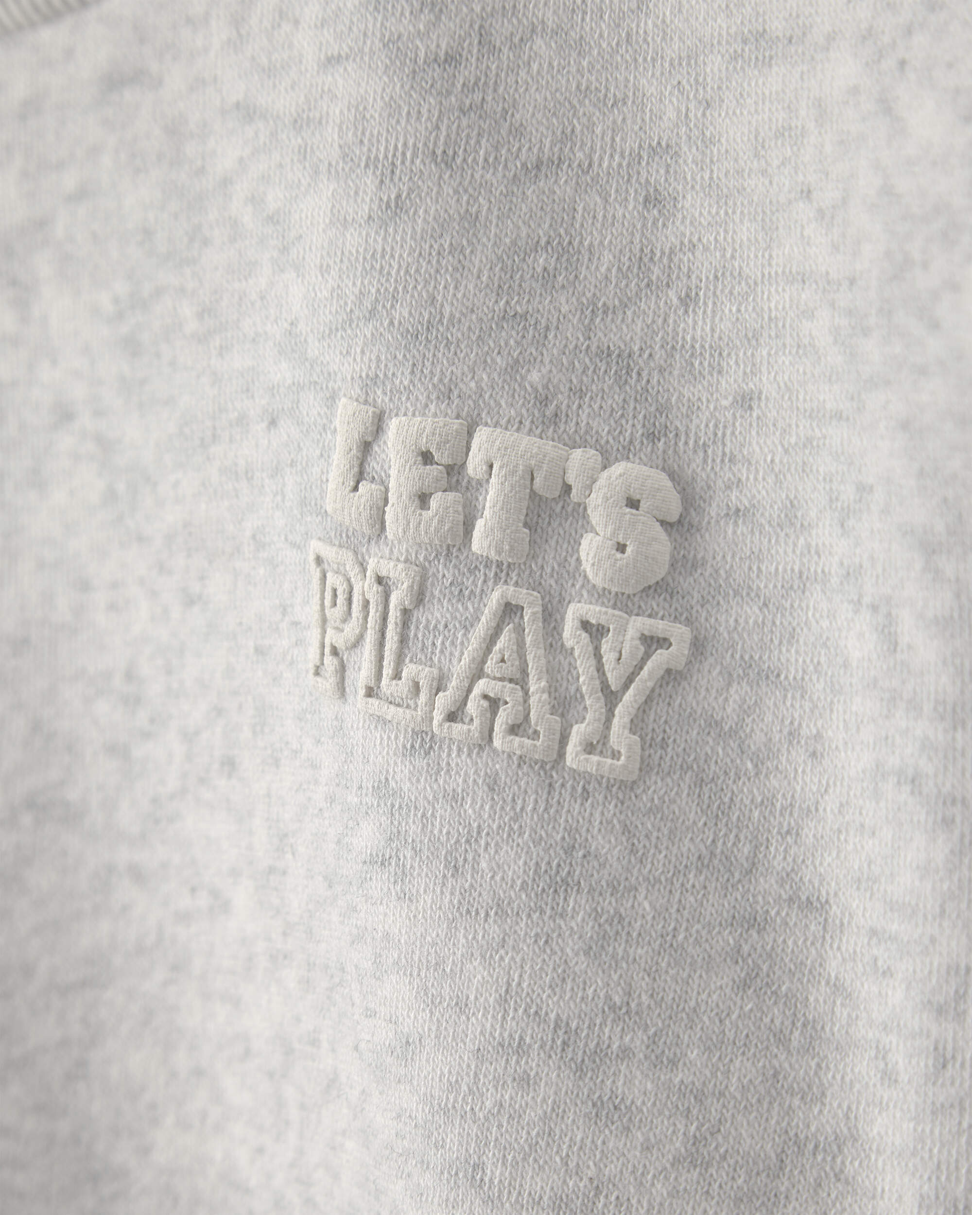 Toddler Girl 'Let's Play' Fleece Pullover Sweatshirt - Grey