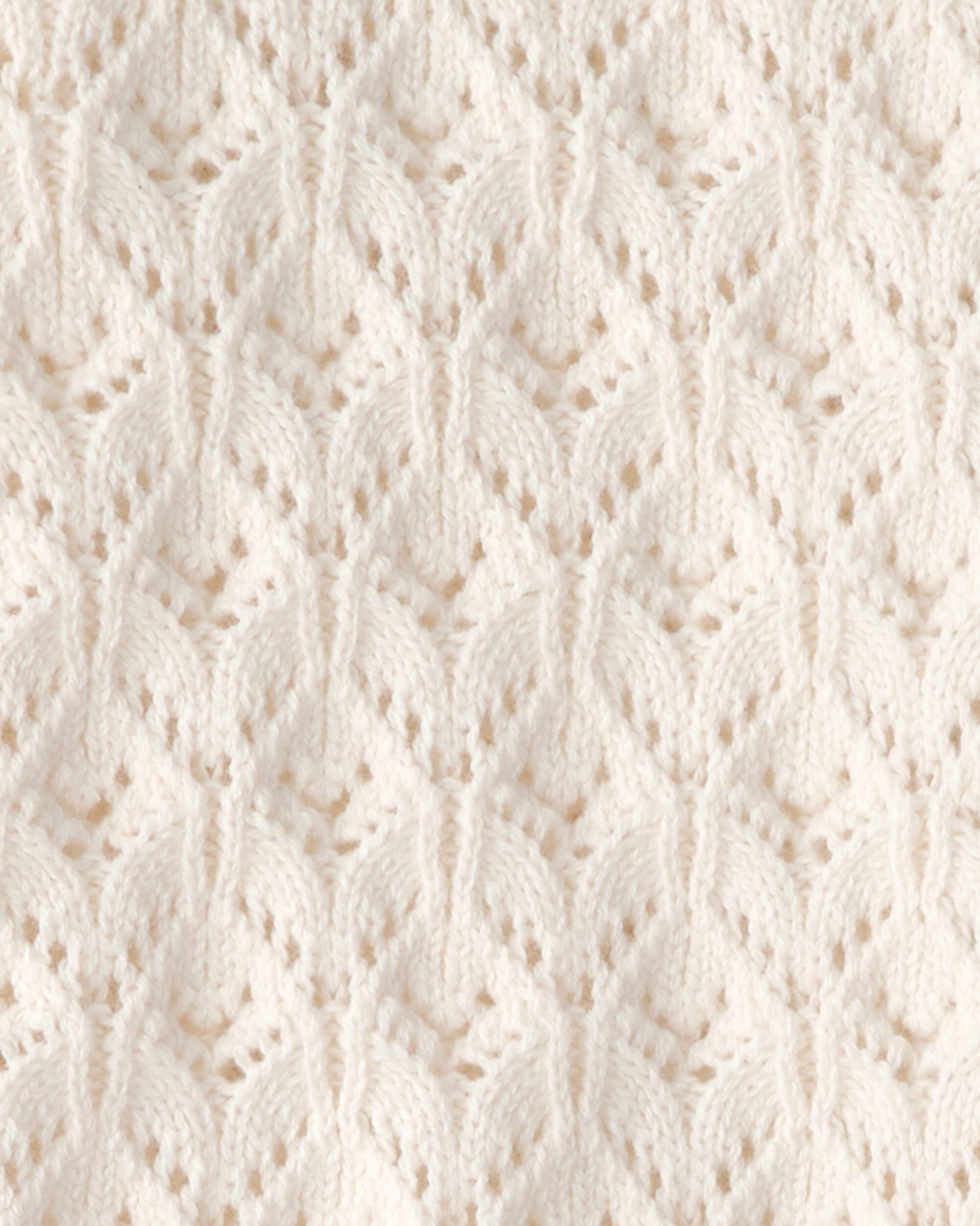 Girls Organic Cotton Pointelle Sweater Cardigan