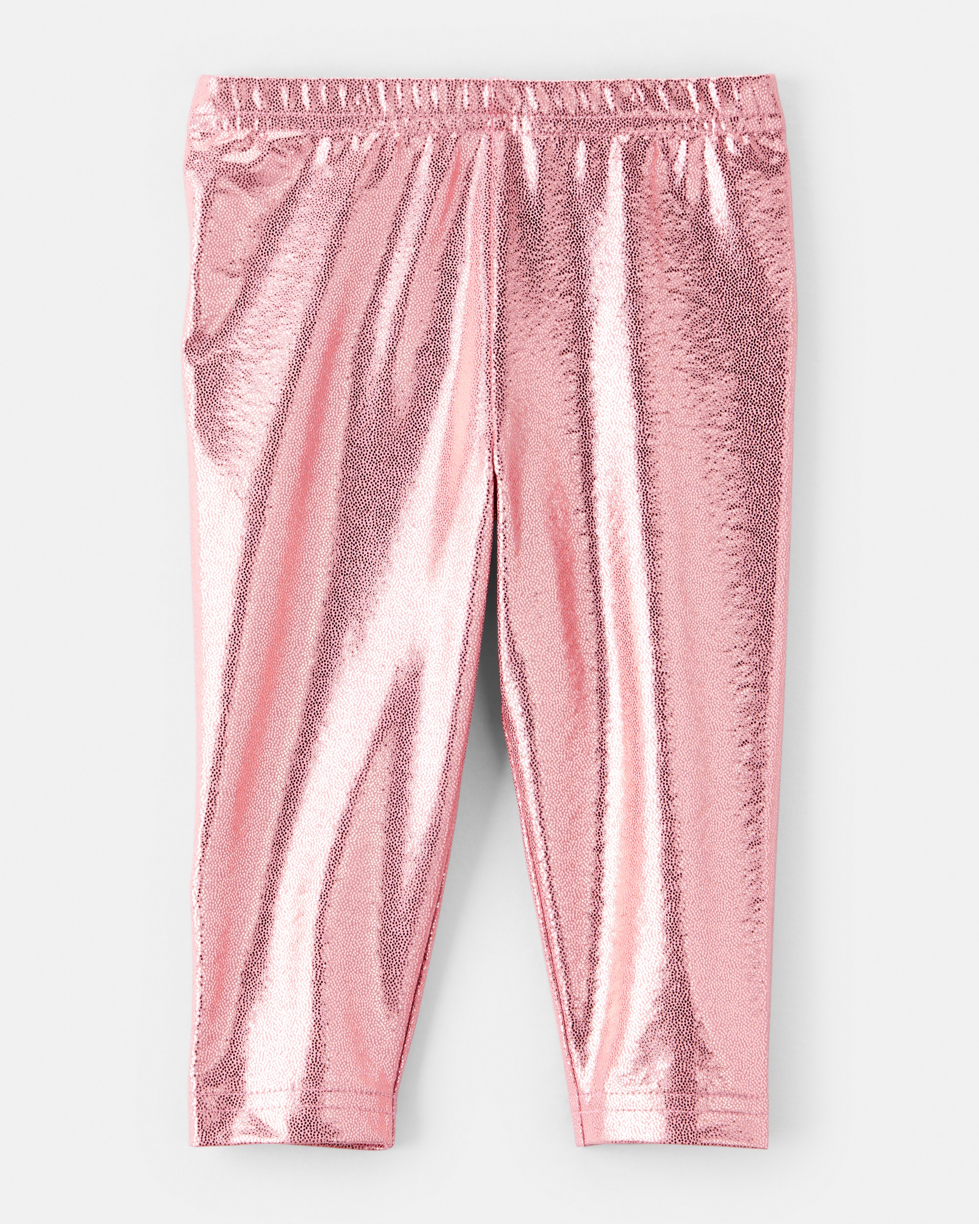 Baby Girl Pull-On Stretch Metallic Leggings - Pink
