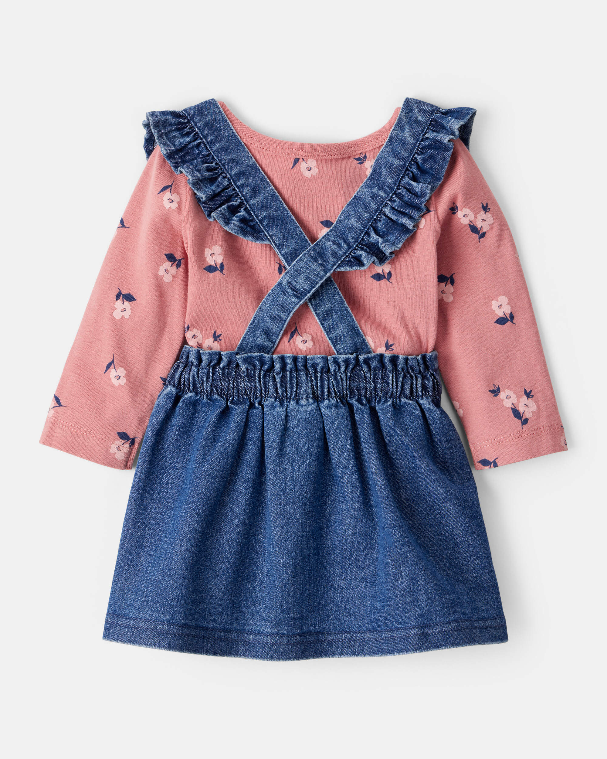 Baby Girl 3-Piece Floral Long-Sleeve Dress Set - Blue