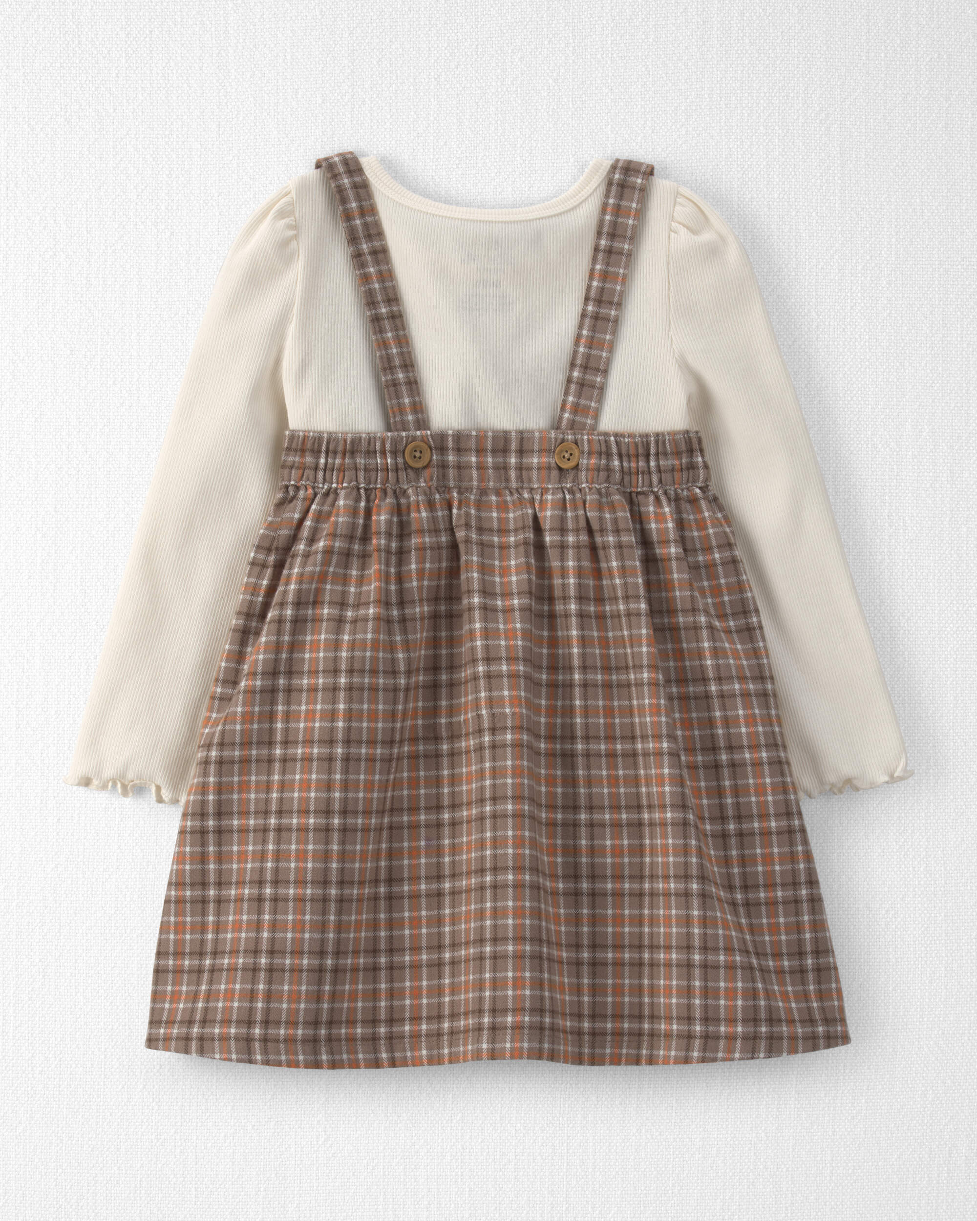 Toddler Girl 2-Piece Organic Cotton Herringbone Jumper Set