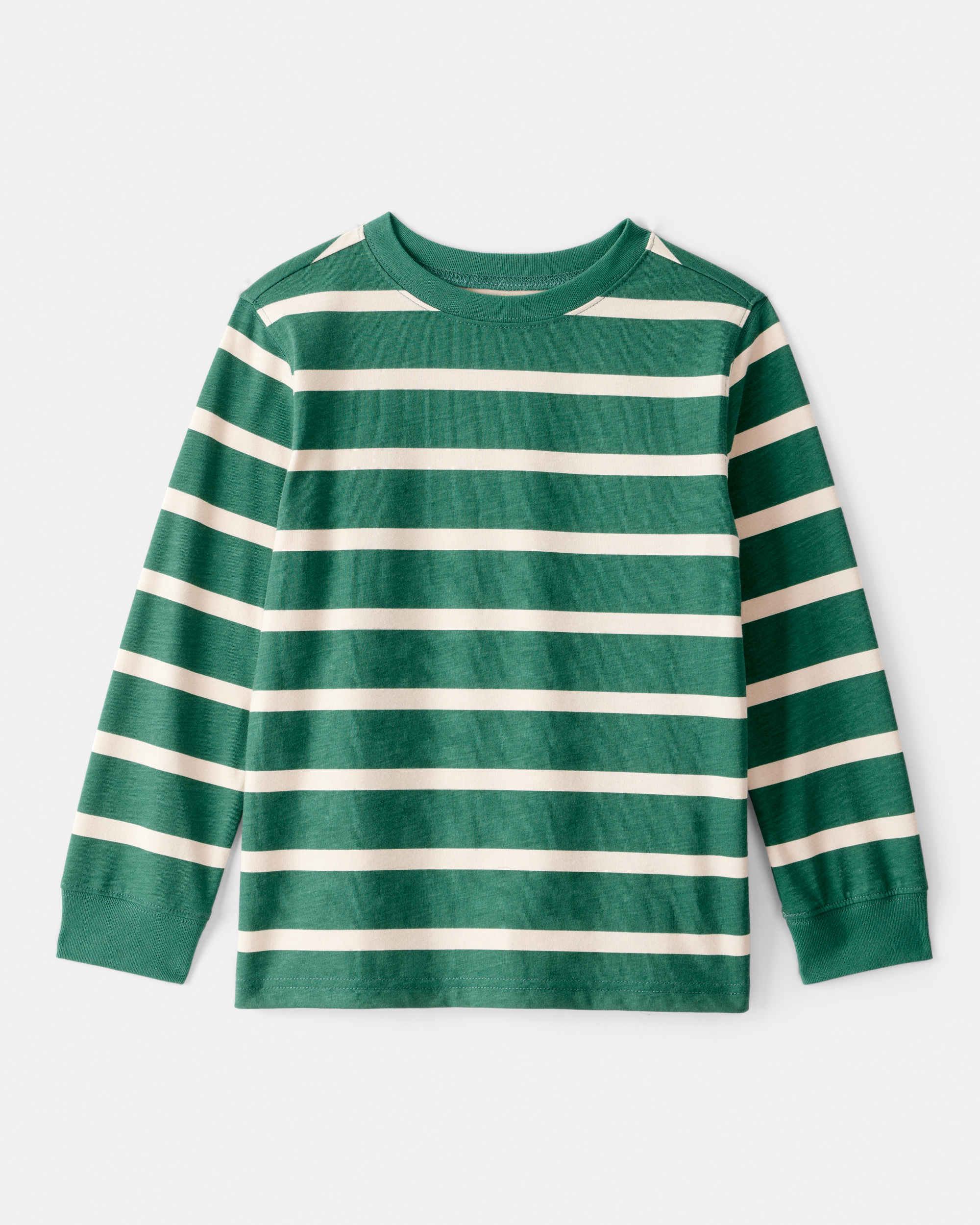 Boys Striped Long-Sleeve Tee - Green