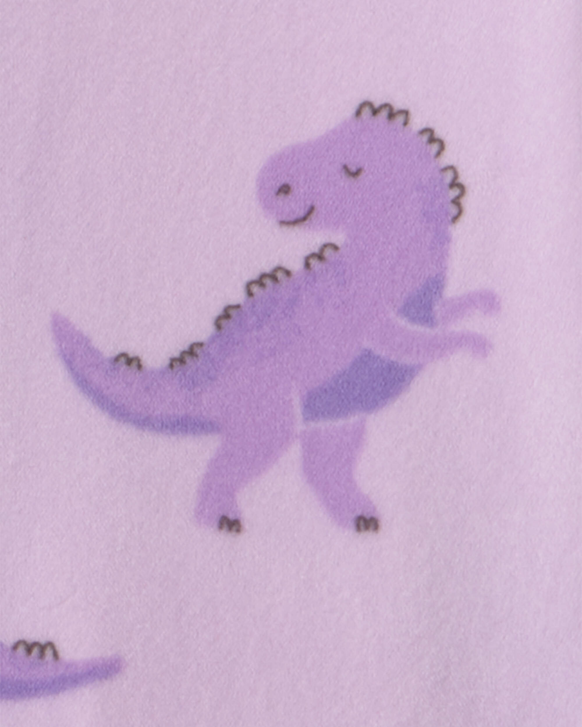 Toddler Girl 1-Piece Dino DreamPlush Snug Fit Footed Pyjama - Purple