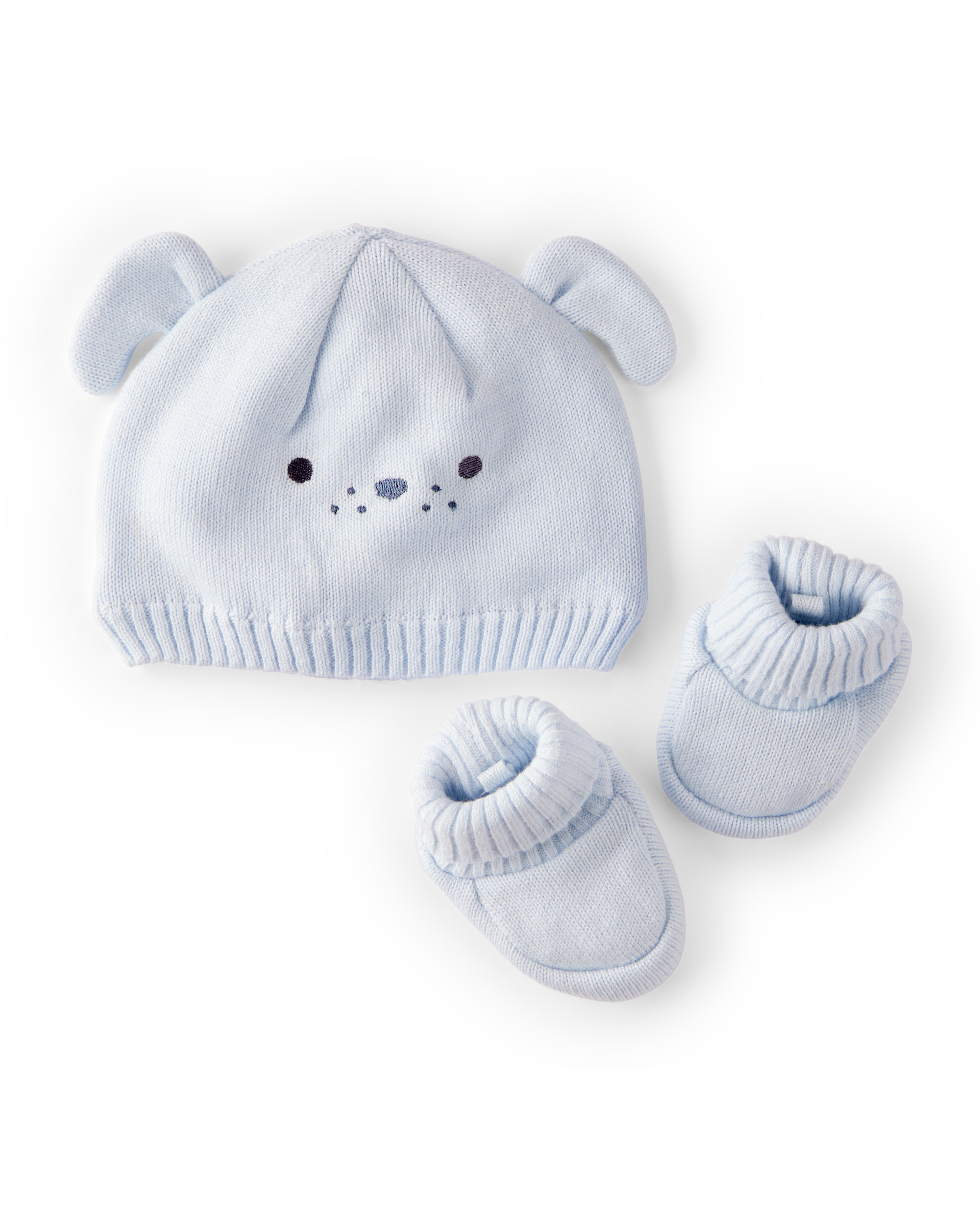Baby 2-Piece Puppy Crochet Booties & Hat