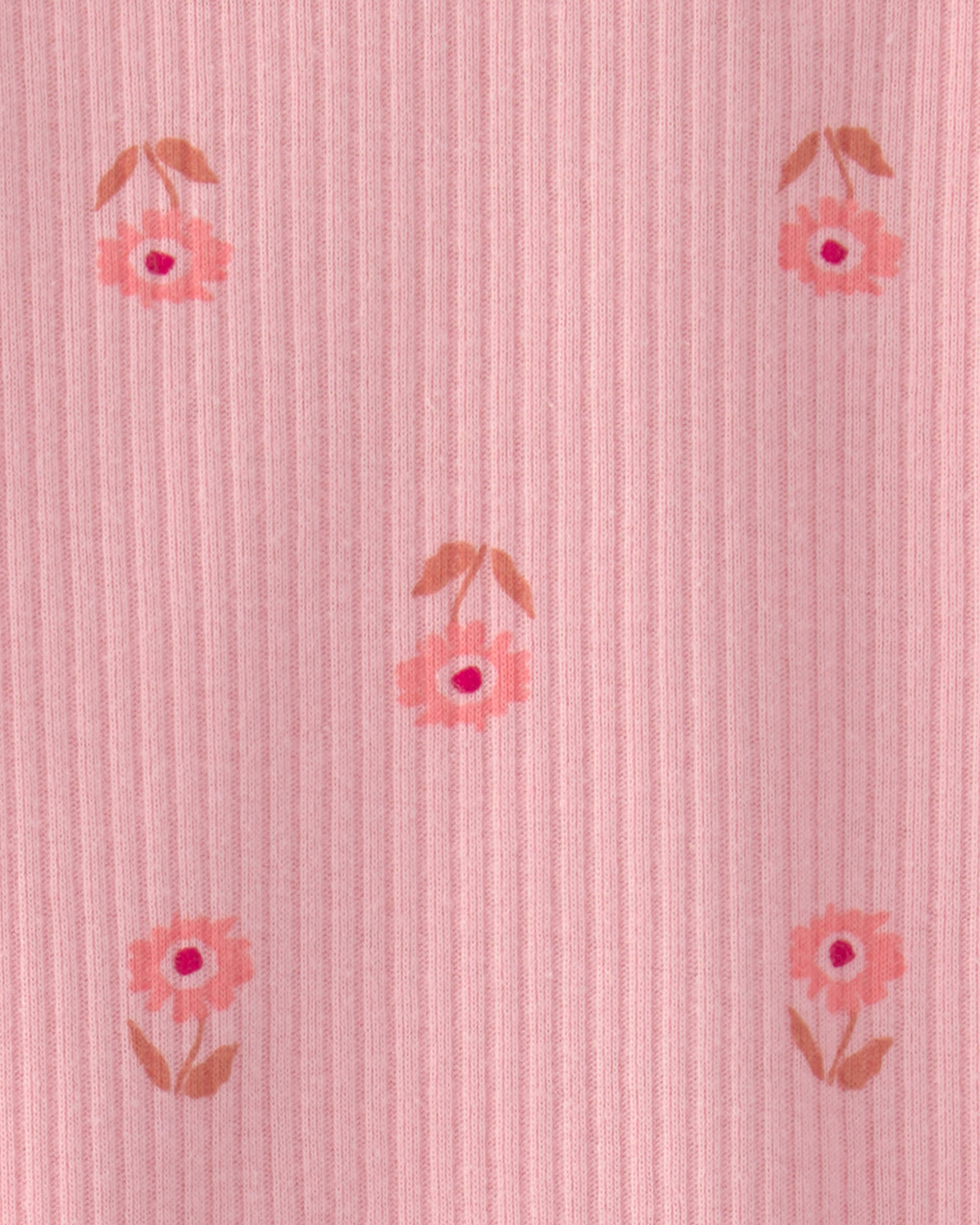 Baby Girl 2-Piece Floral Sleeveless Bodysuit & Short Set - Pink