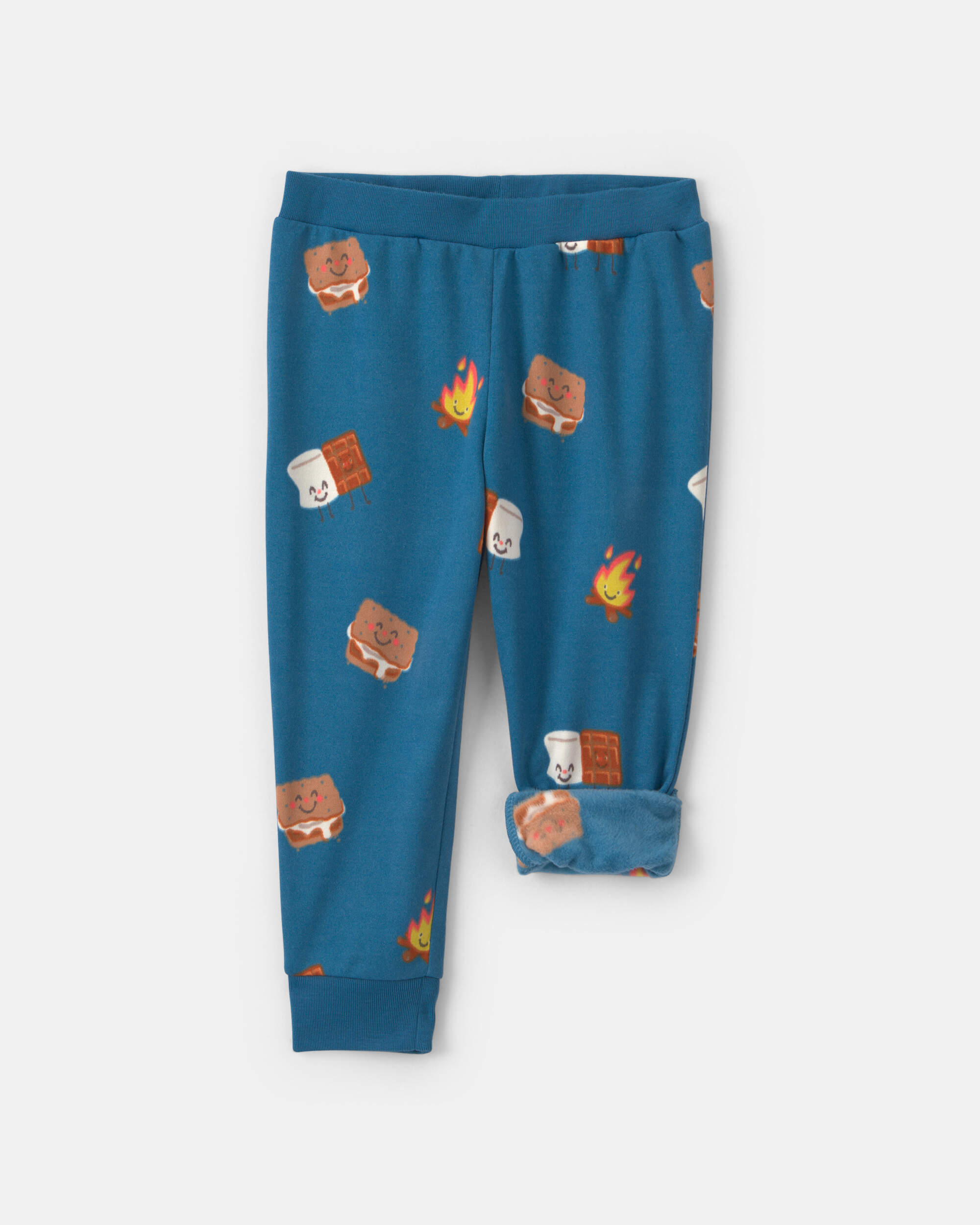 Toddler Boy 2-Piece 'S'More Sleep' Fleece Snug Fit Pyjama Set - Blue